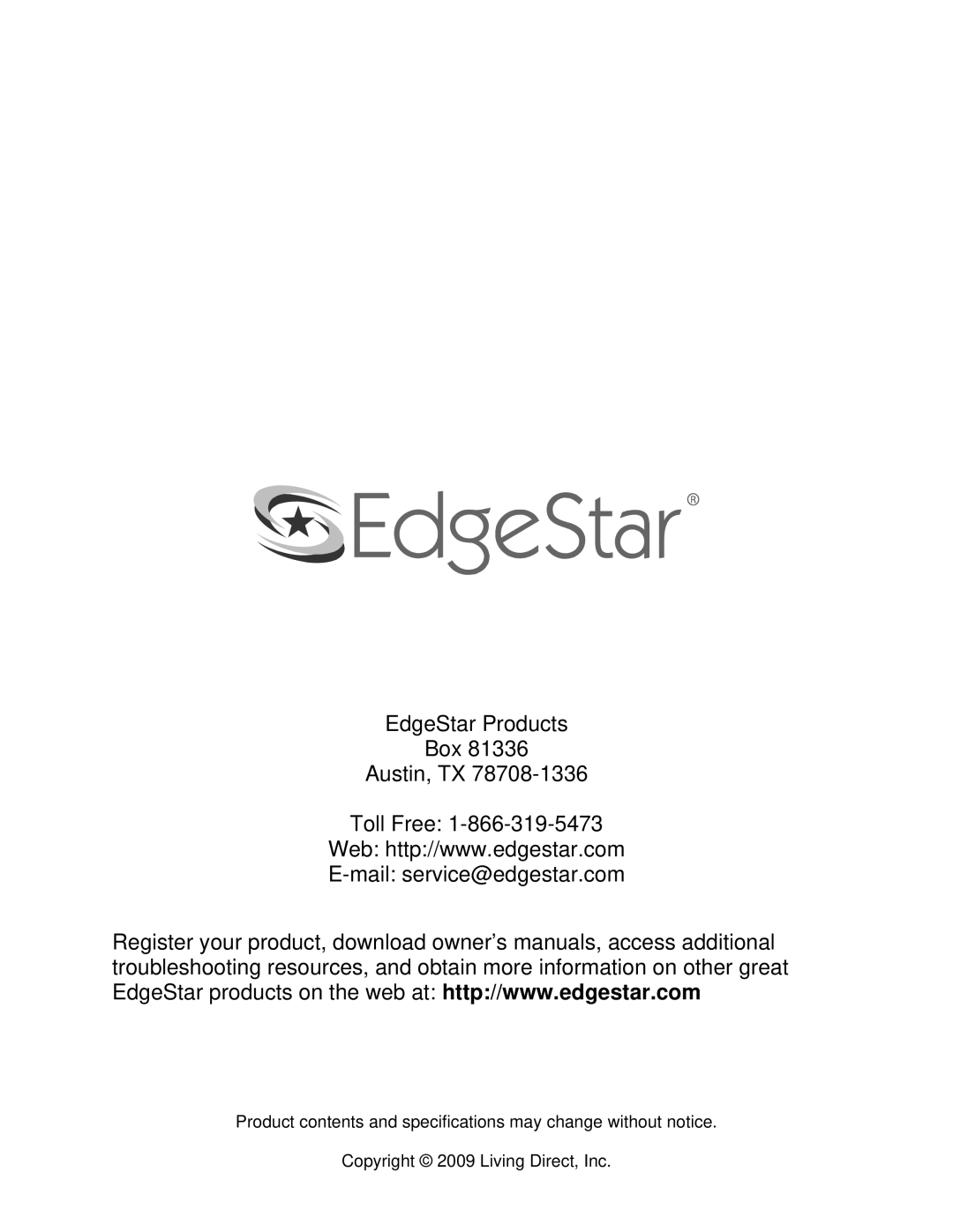 EdgeStar CWR265SZ owner manual 