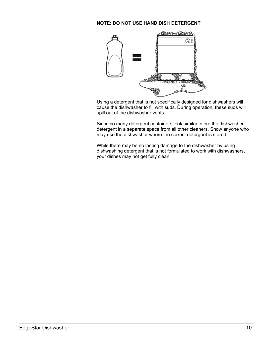 EdgeStar DWP60ES owner manual EdgeStar Dishwasher 