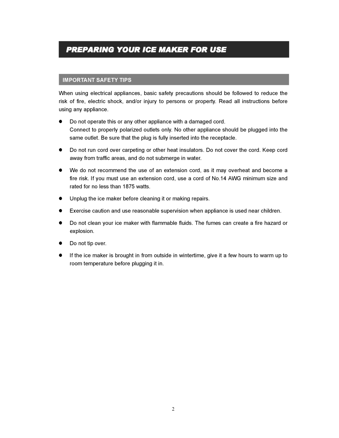 EdgeStar IP210SS manual Important Safety Tips 