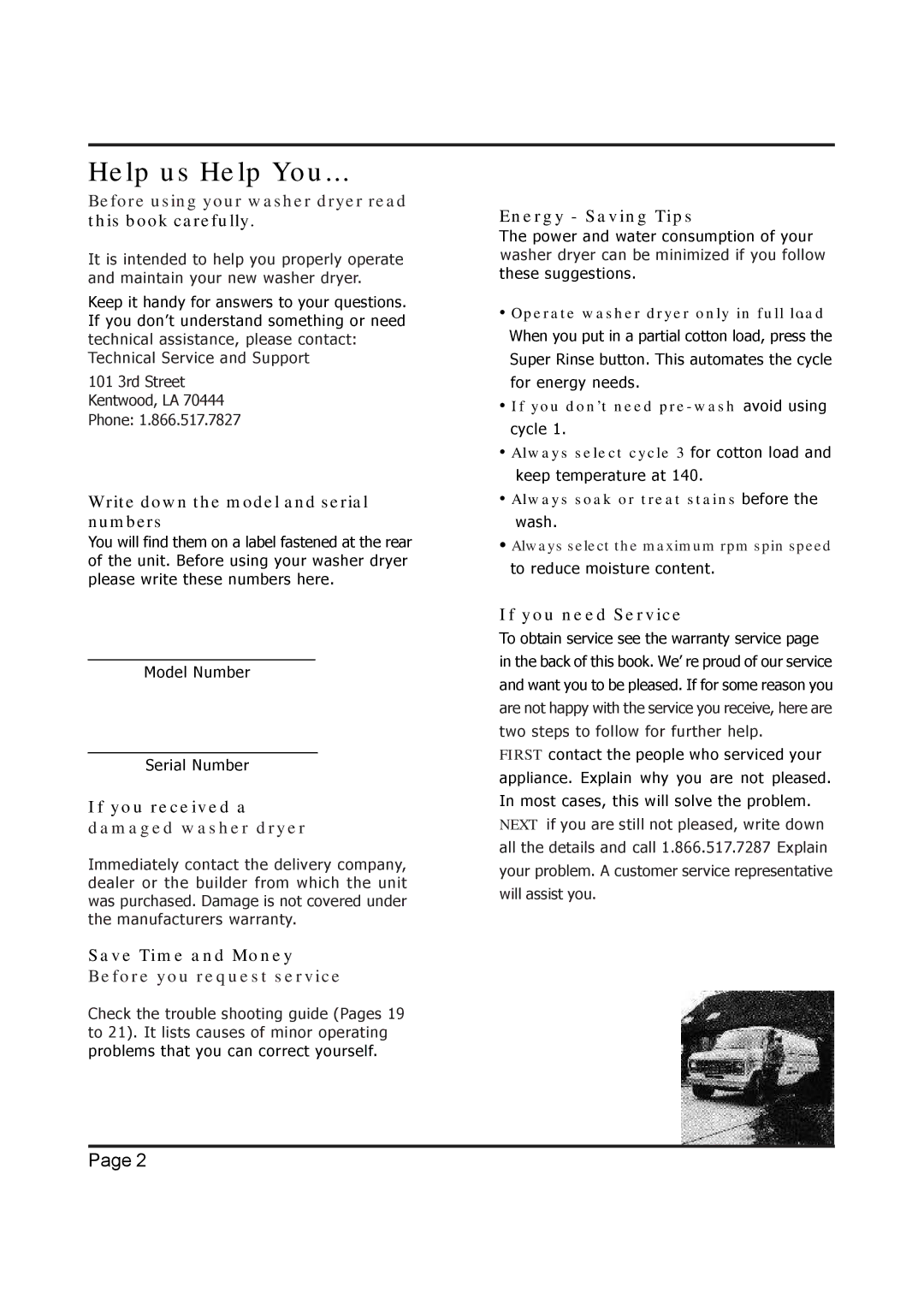 EdgeStar Model CW 2200 installation instructions Help us Help You 