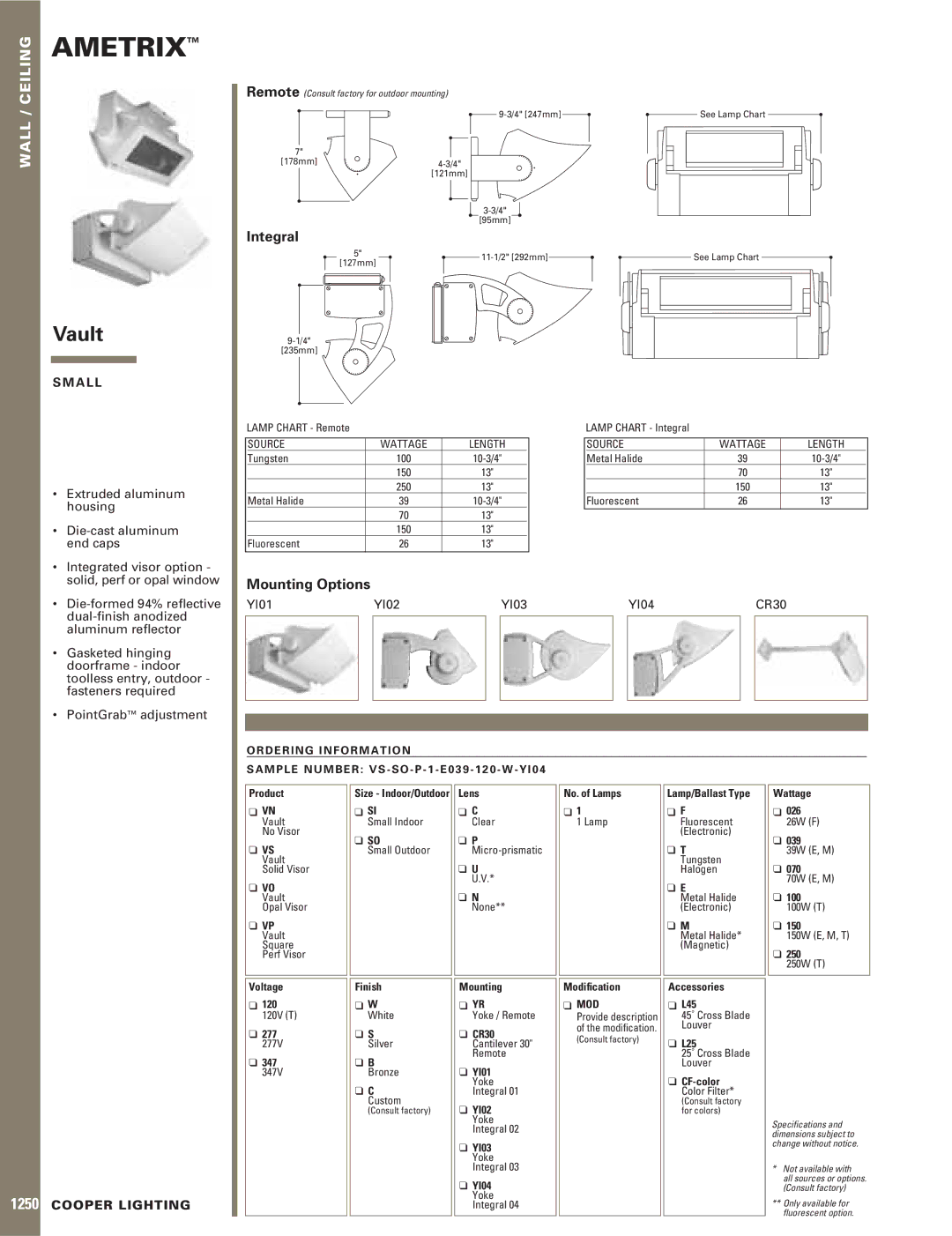 EdgeStar Vault specifications Integral, Mounting Options 