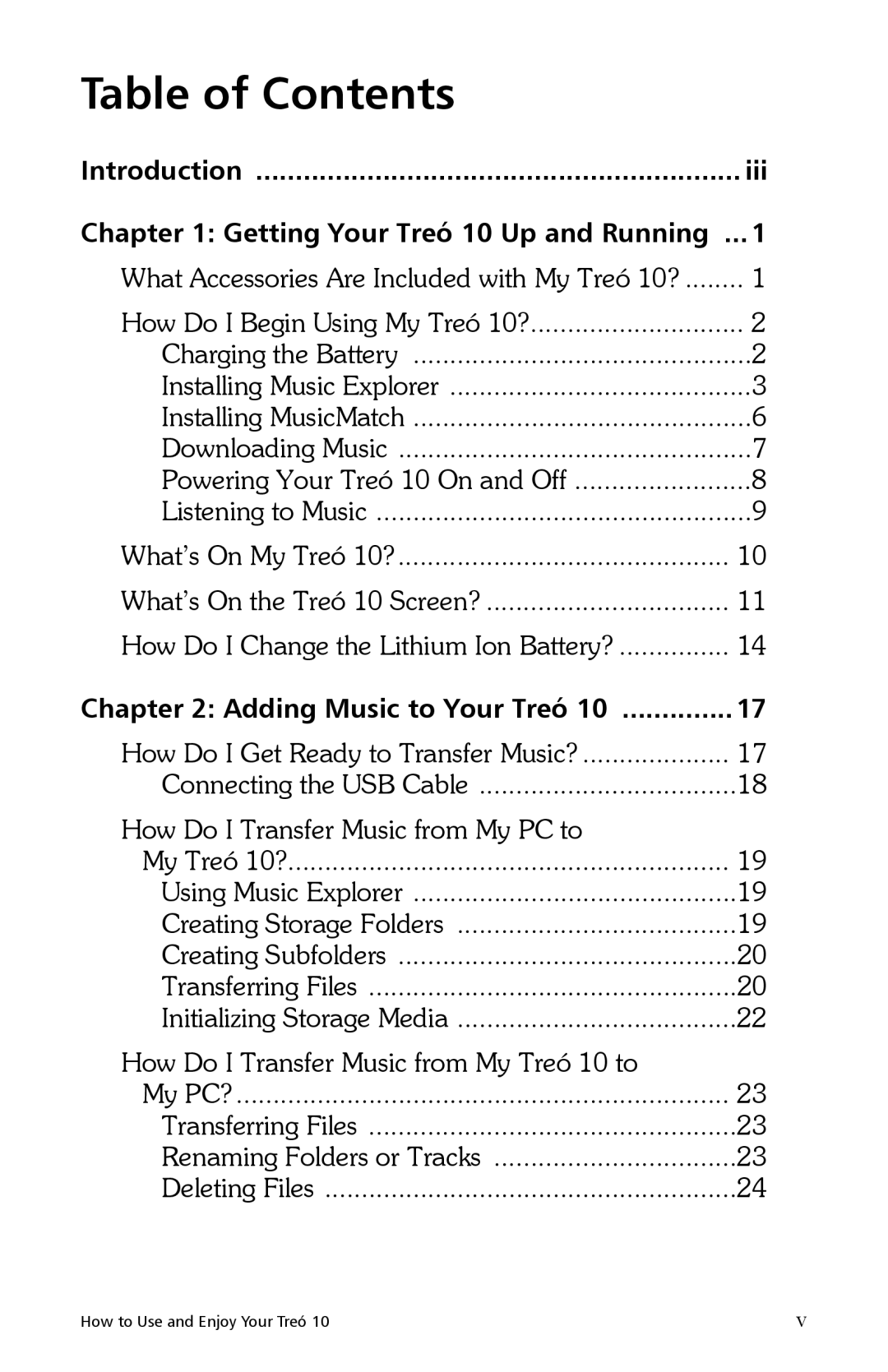 E.Digital 10 manual Table of Contents 