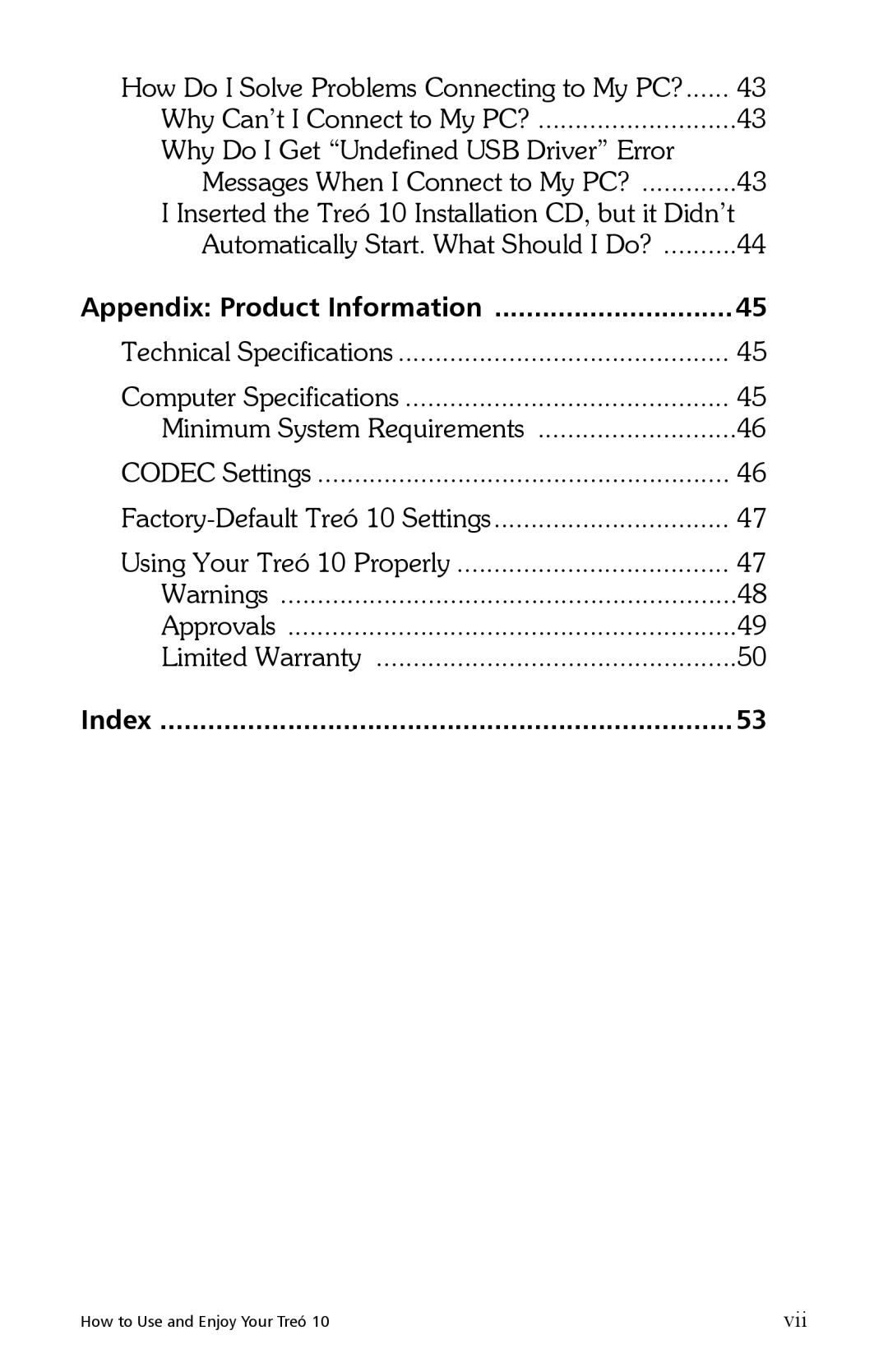 E.Digital 10 manual Appendix Product Information, Index 