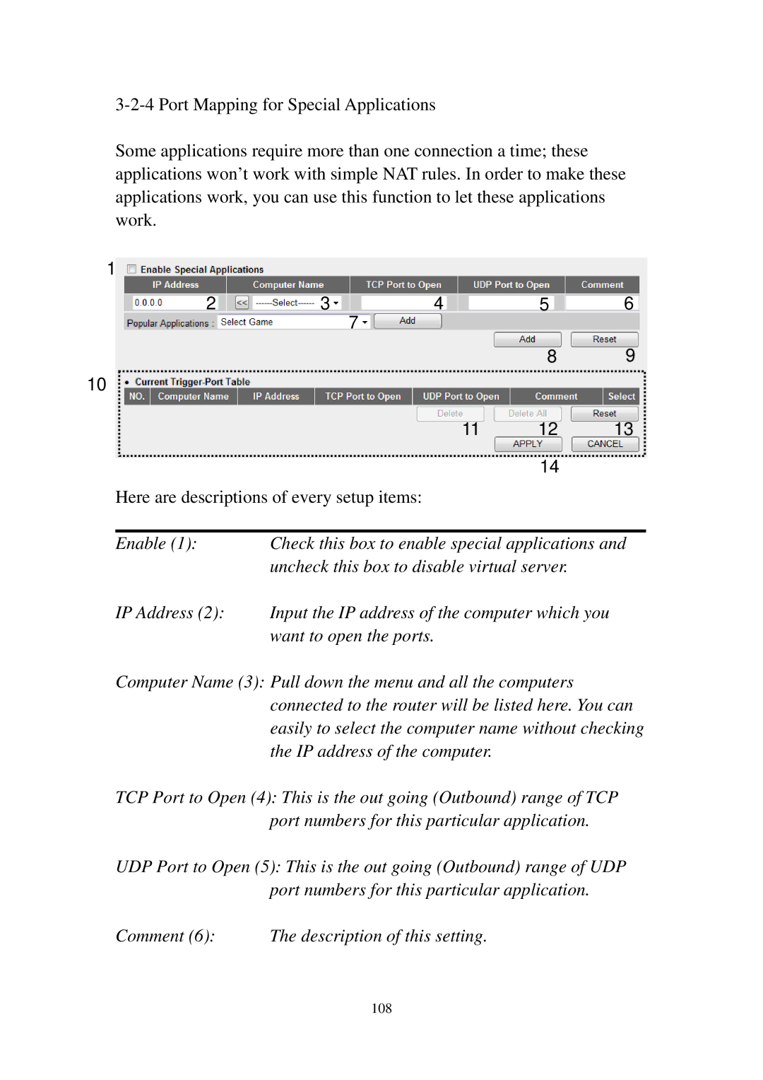 Edimax Technology 3G-6210n manual Comment 6 The description of this setting 