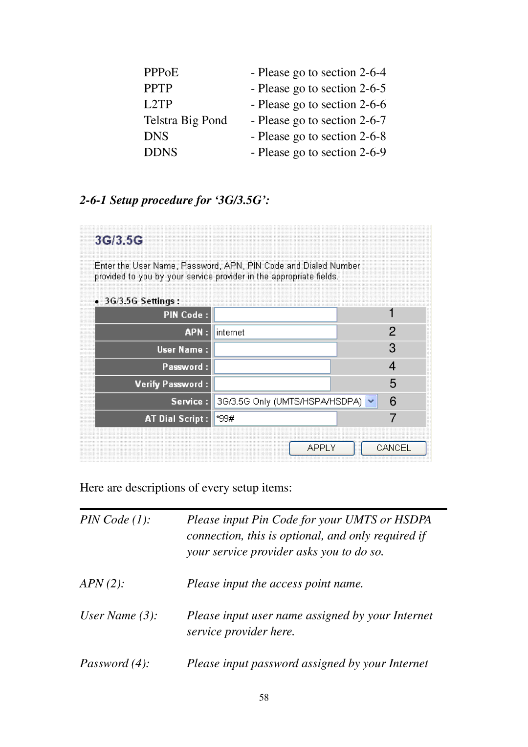 Edimax Technology 3G-6210n manual Pptp 