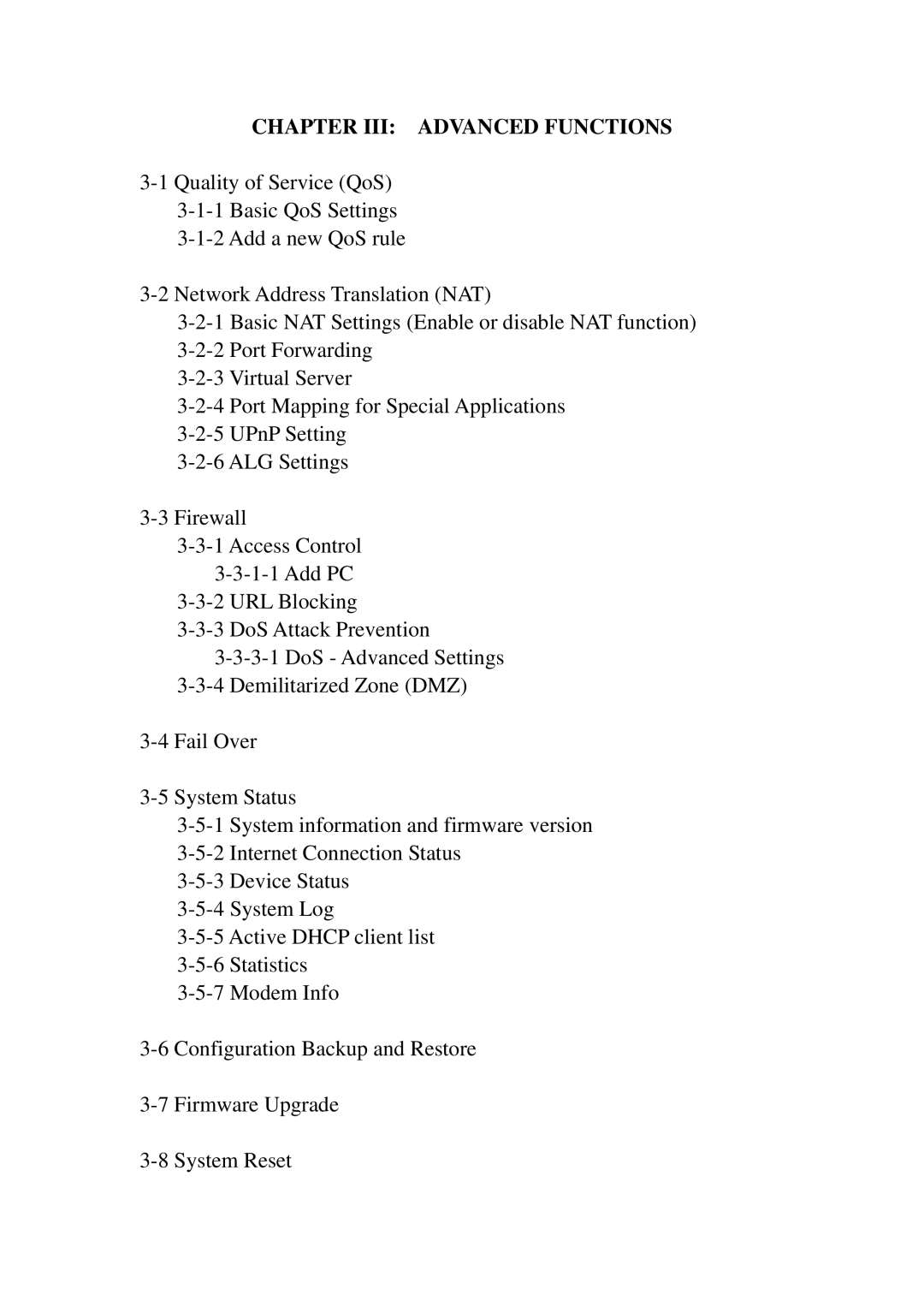 Edimax Technology 3G-6210n manual Chapter III Advanced Functions 