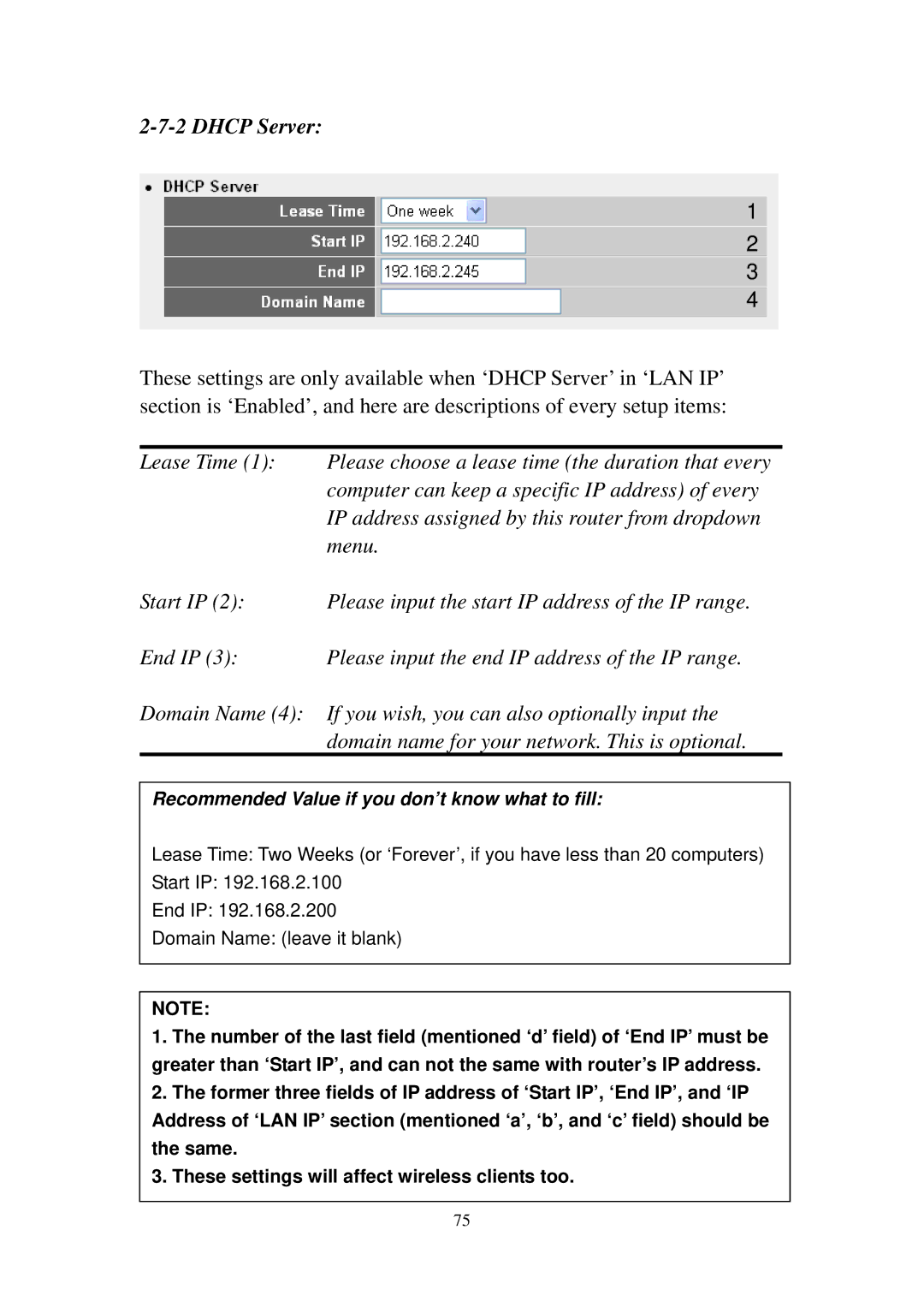 Edimax Technology 3G-6210n manual Dhcp Server 