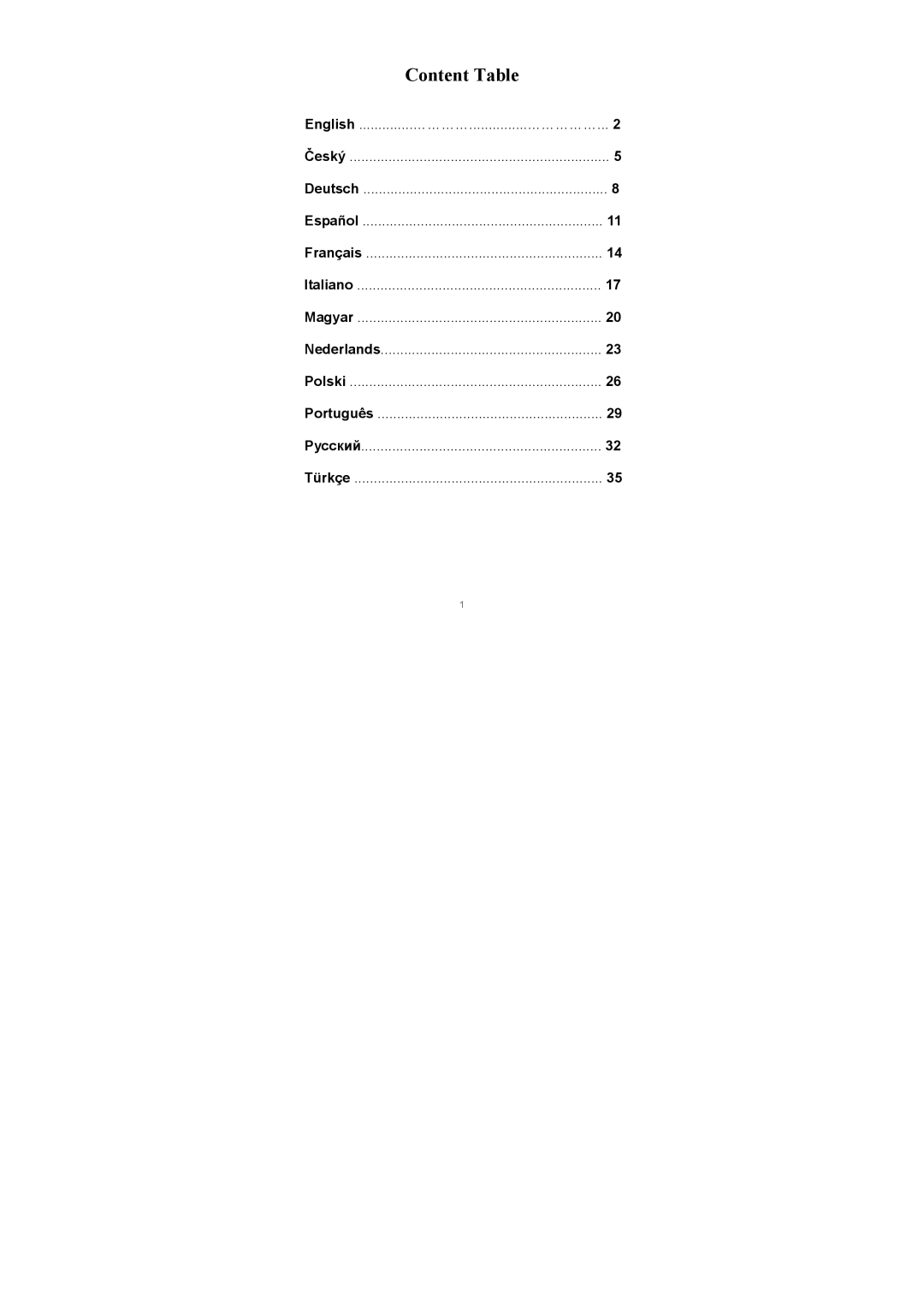 Edimax Technology 5/8 Ports Desktop manual Content Table, English ..............…………...............…………… 