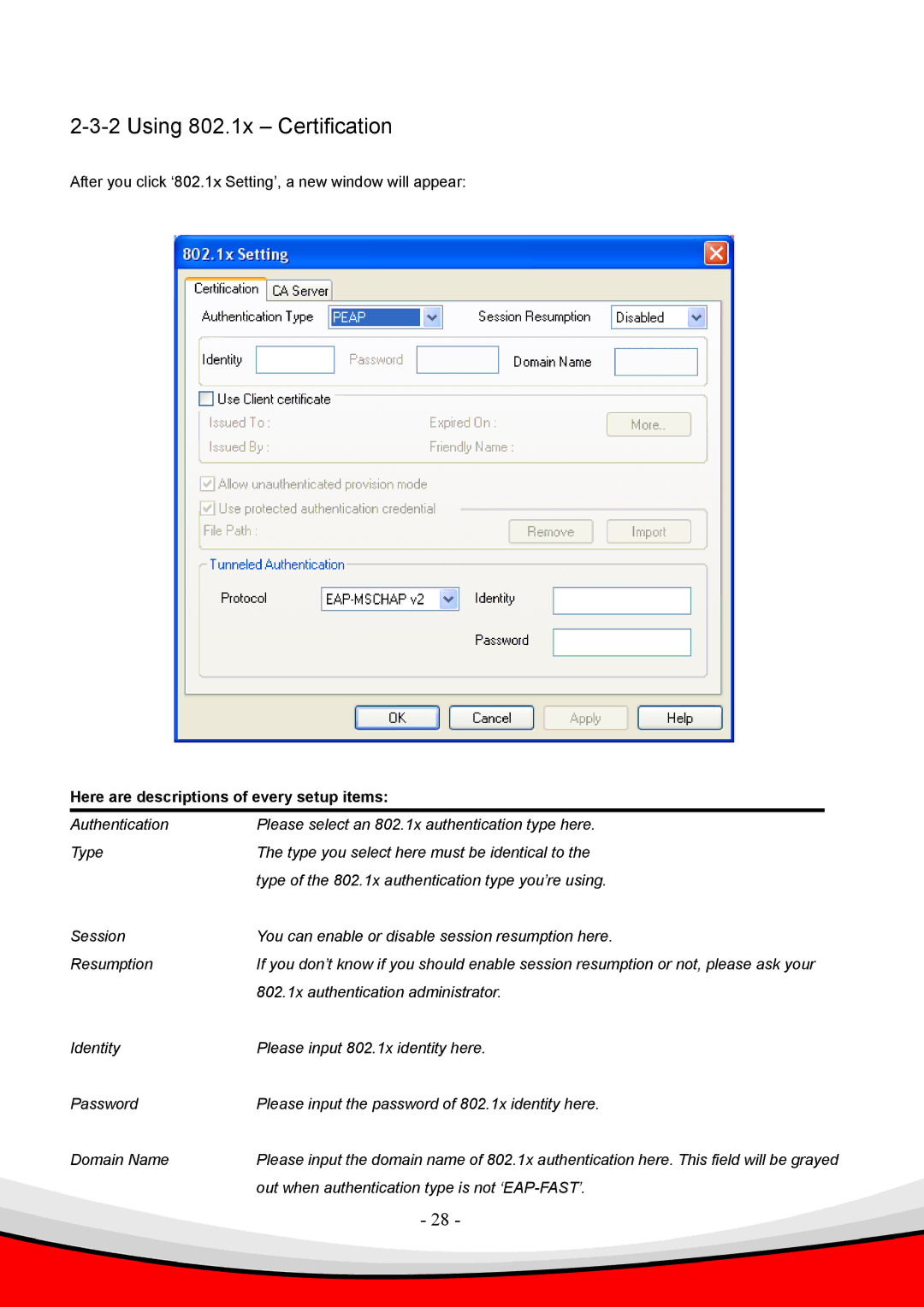 Edimax Technology 802.11 b, Draft 2.0-N user manual Using 802.1x Certification 