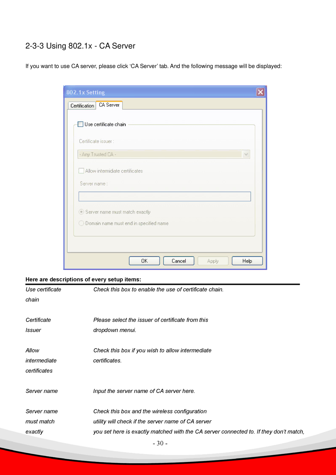 Edimax Technology Draft 2.0-N, 802.11 b user manual Using 802.1x CA Server 