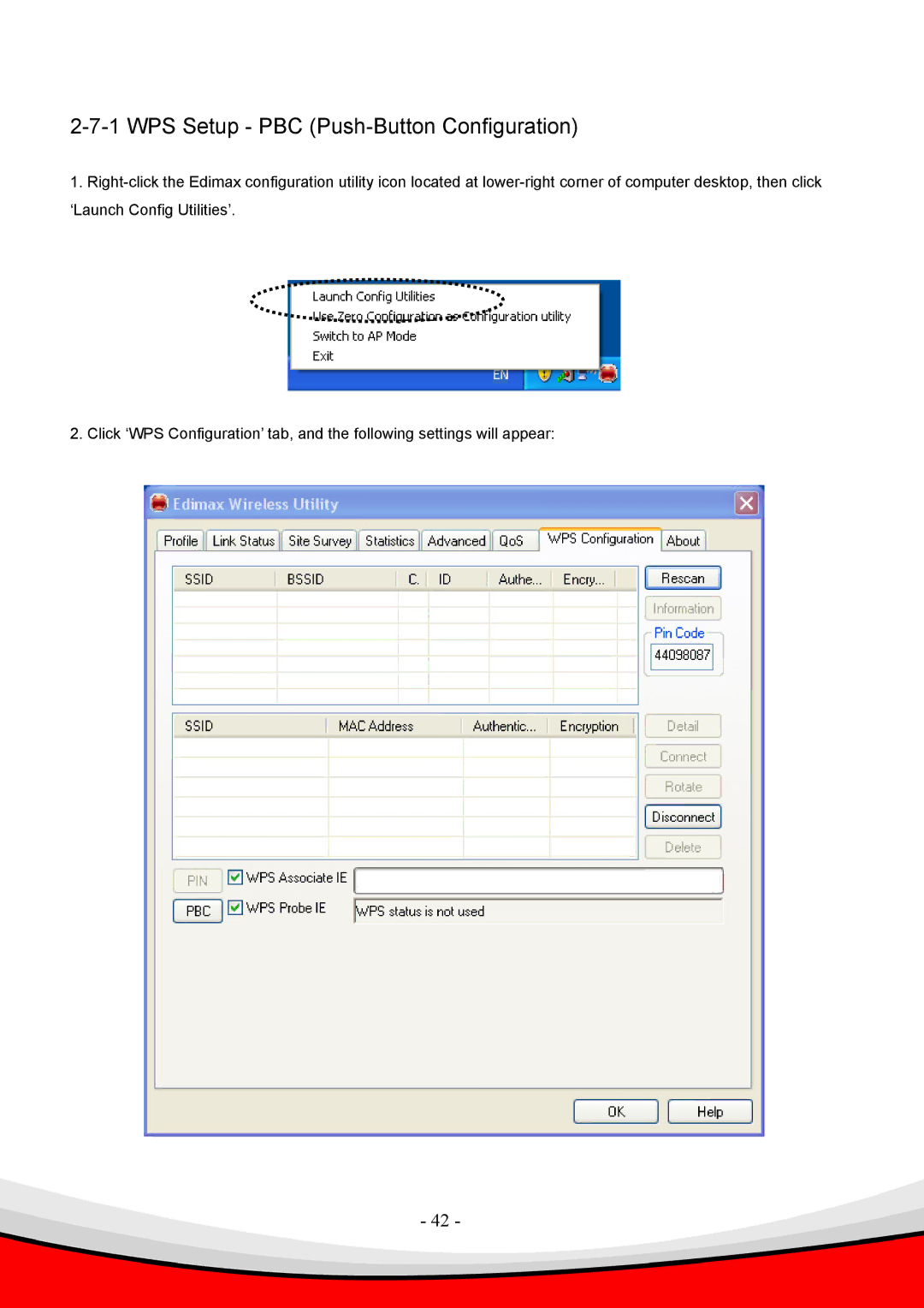 Edimax Technology Draft 2.0-N, 802.11 b user manual WPS Setup PBC Push-Button Configuration 