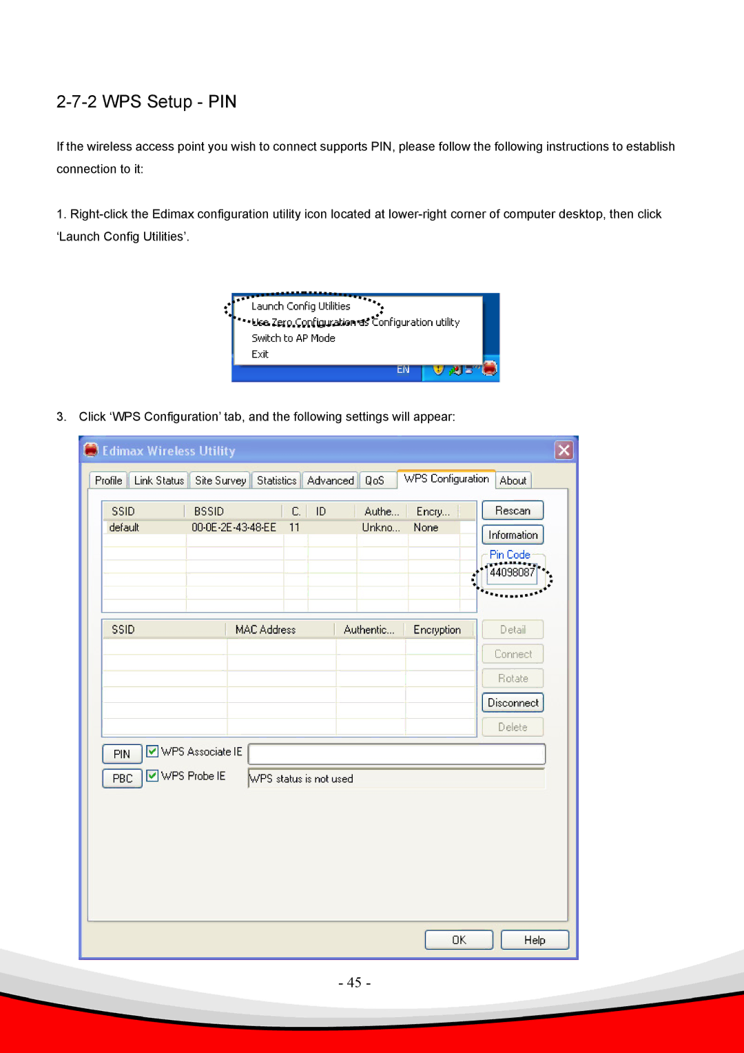 Edimax Technology Draft 2.0-N, 802.11 b, g user manual WPS Setup PIN 