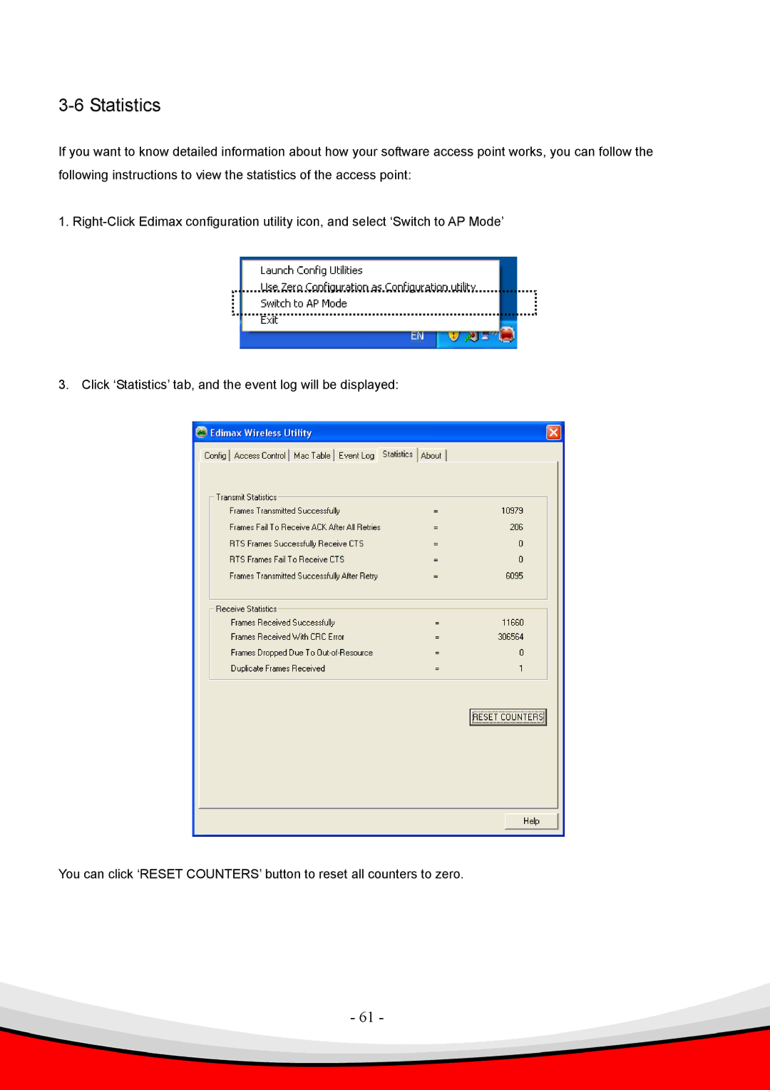 Edimax Technology g, 802.11 b, Draft 2.0-N user manual Statistics 