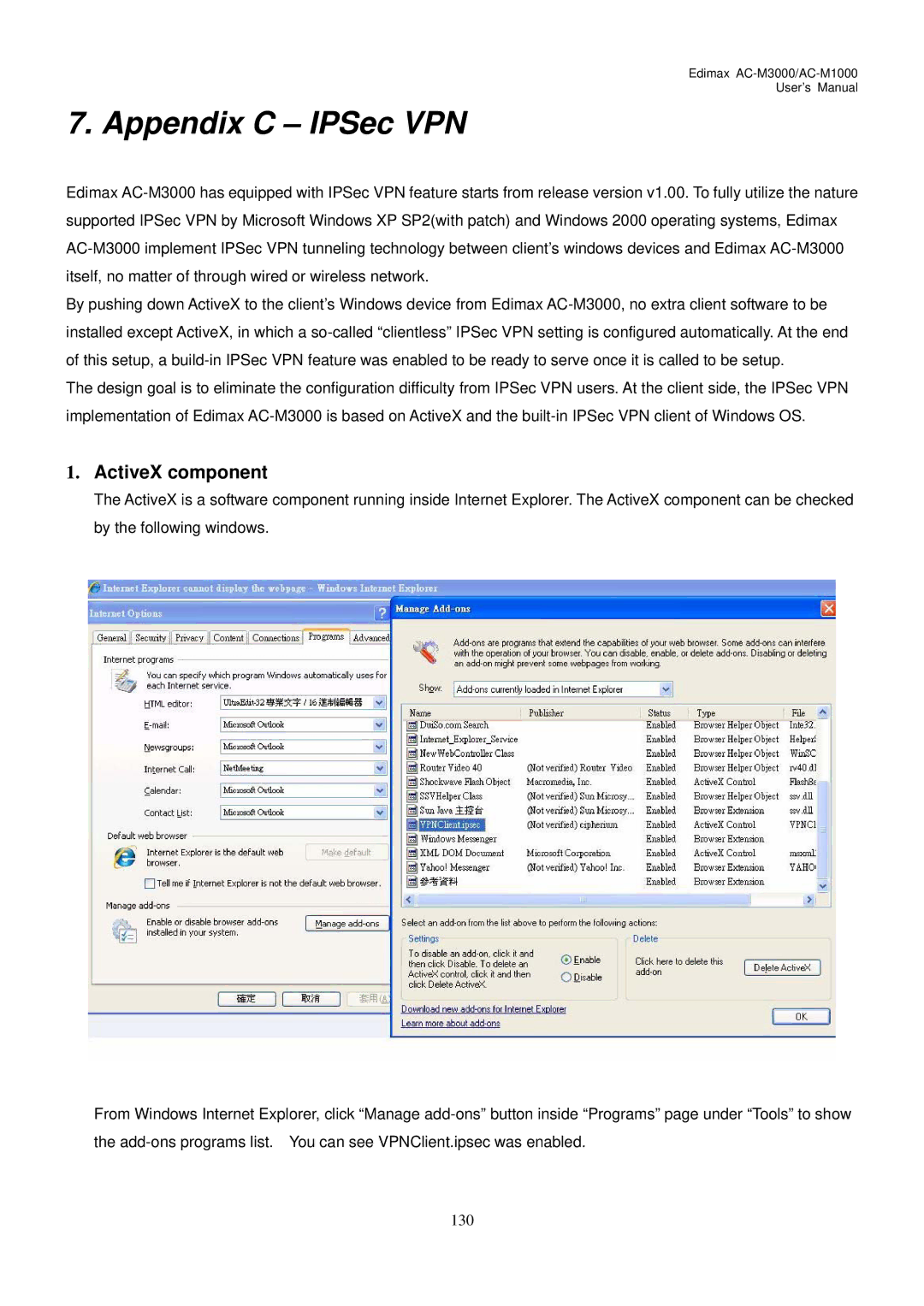 Edimax Technology AC-M3000, AC-M1000 user manual Appendix C IPSec VPN 