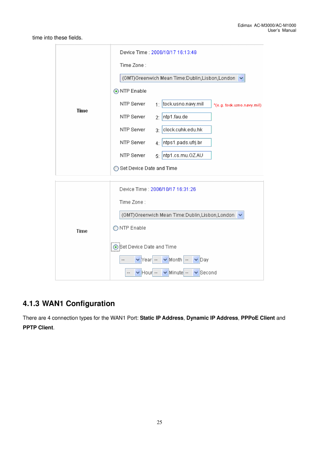 Edimax Technology AC-M1000, AC-M3000 user manual 3 WAN1 Configuration, Pptp Client 