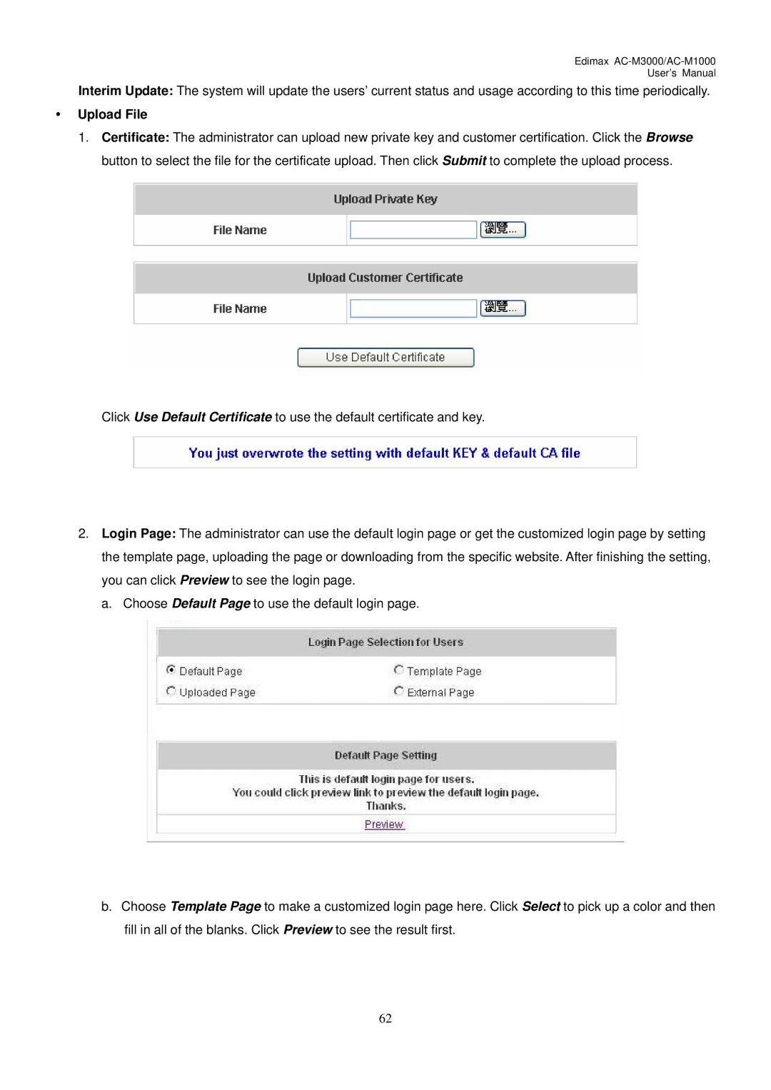 Edimax Technology AC-M3000, AC-M1000 user manual Upload File 