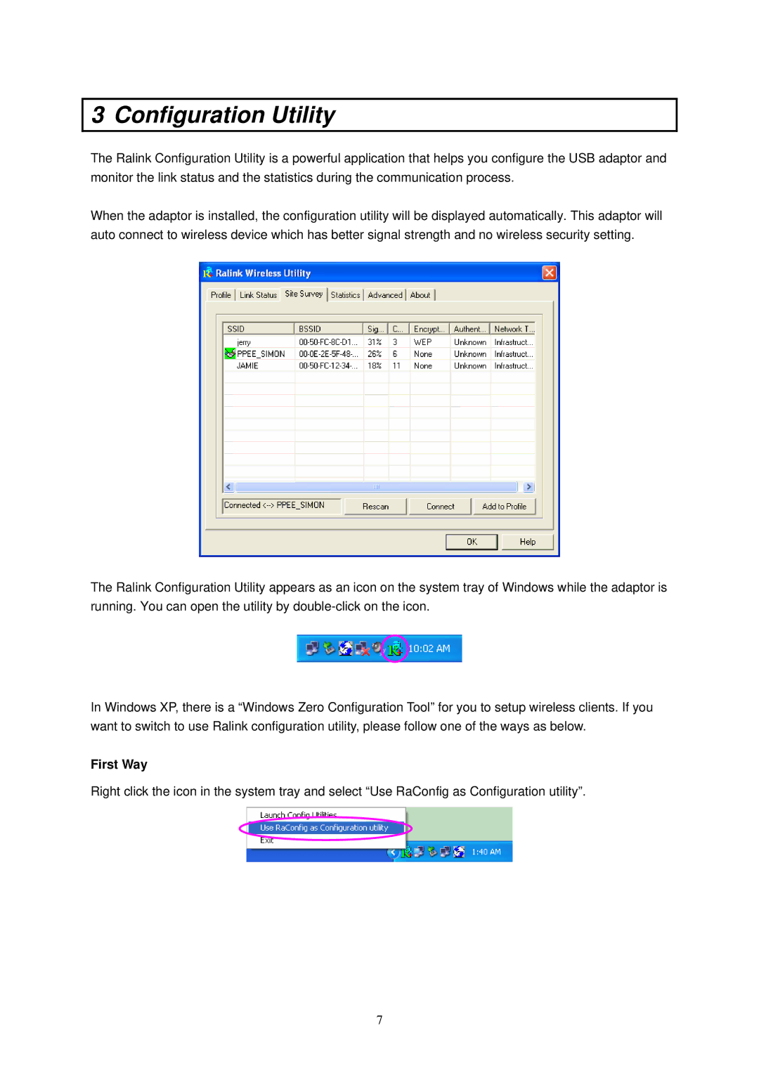 Edimax Technology Adaptor user manual Configuration Utility 