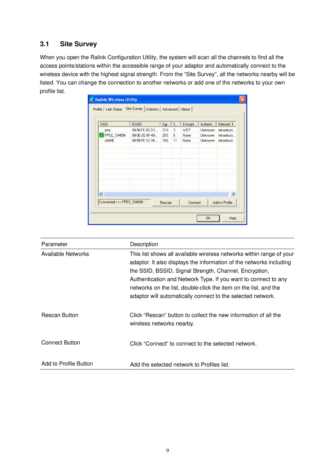 Edimax Technology Adaptor user manual Site Survey 