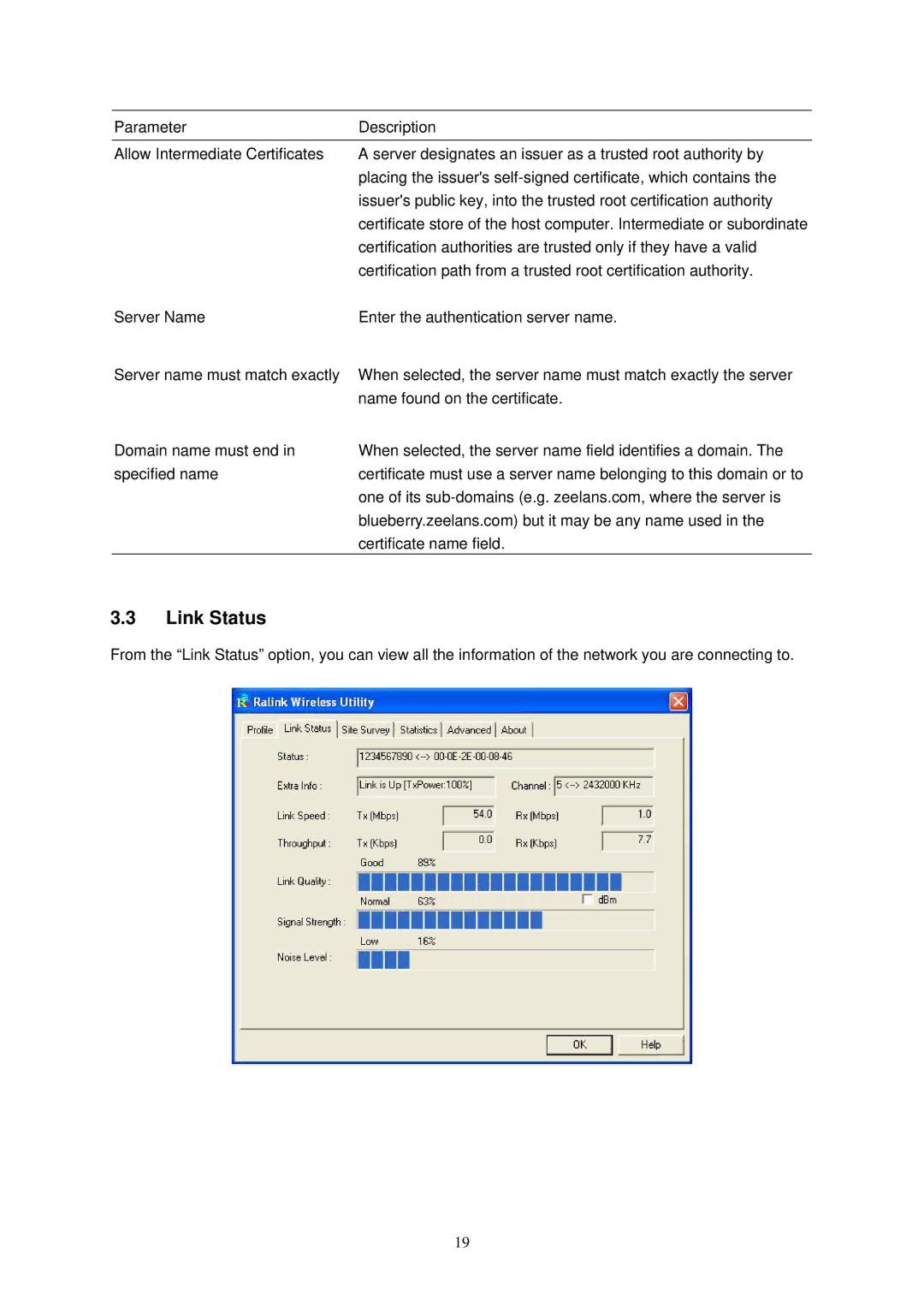 Edimax Technology Adaptor user manual Link Status 