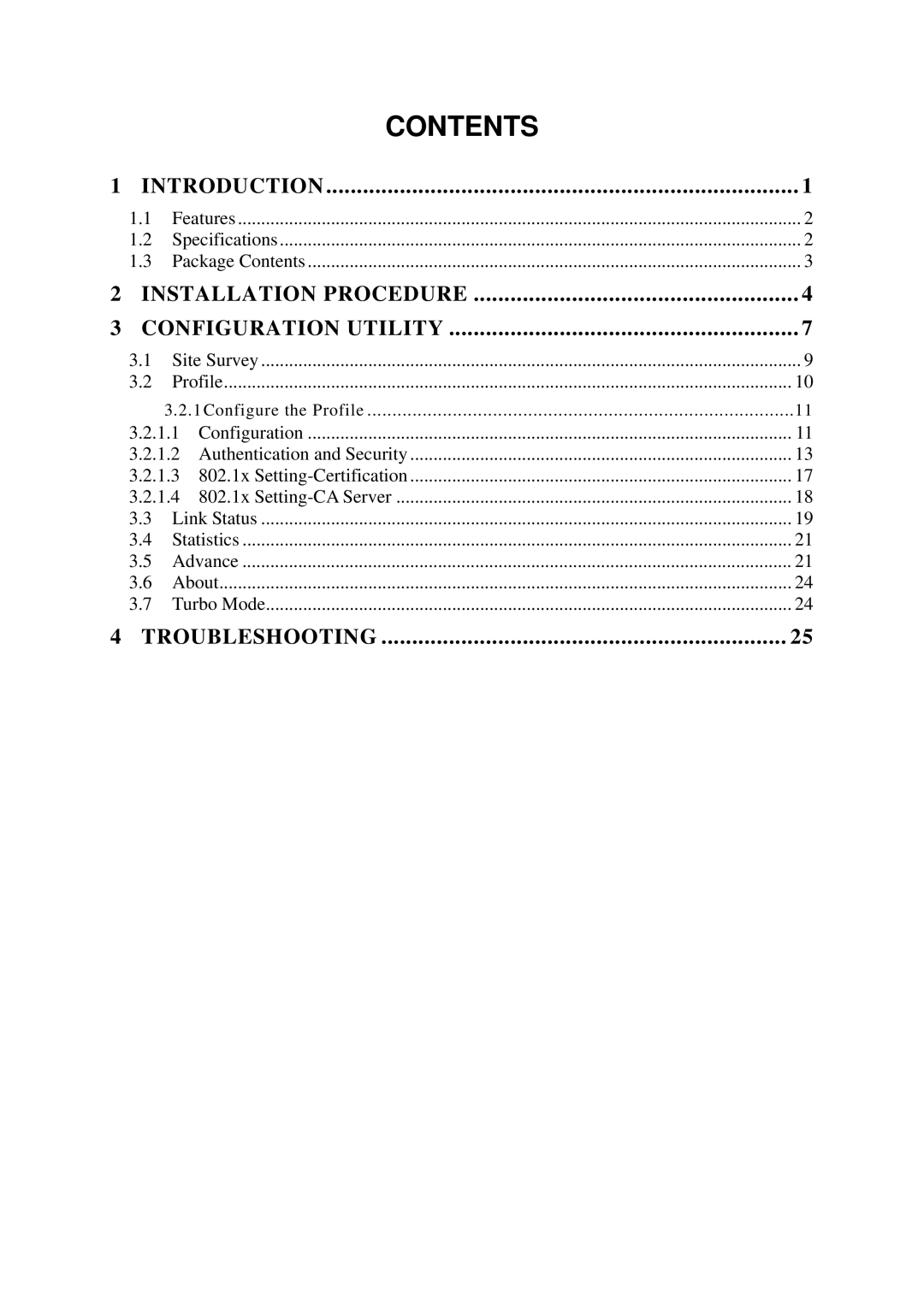 Edimax Technology Adaptor user manual Contents 