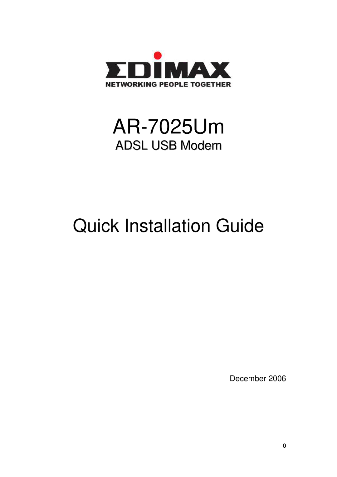 Edimax Technology AR-7025Um manual 