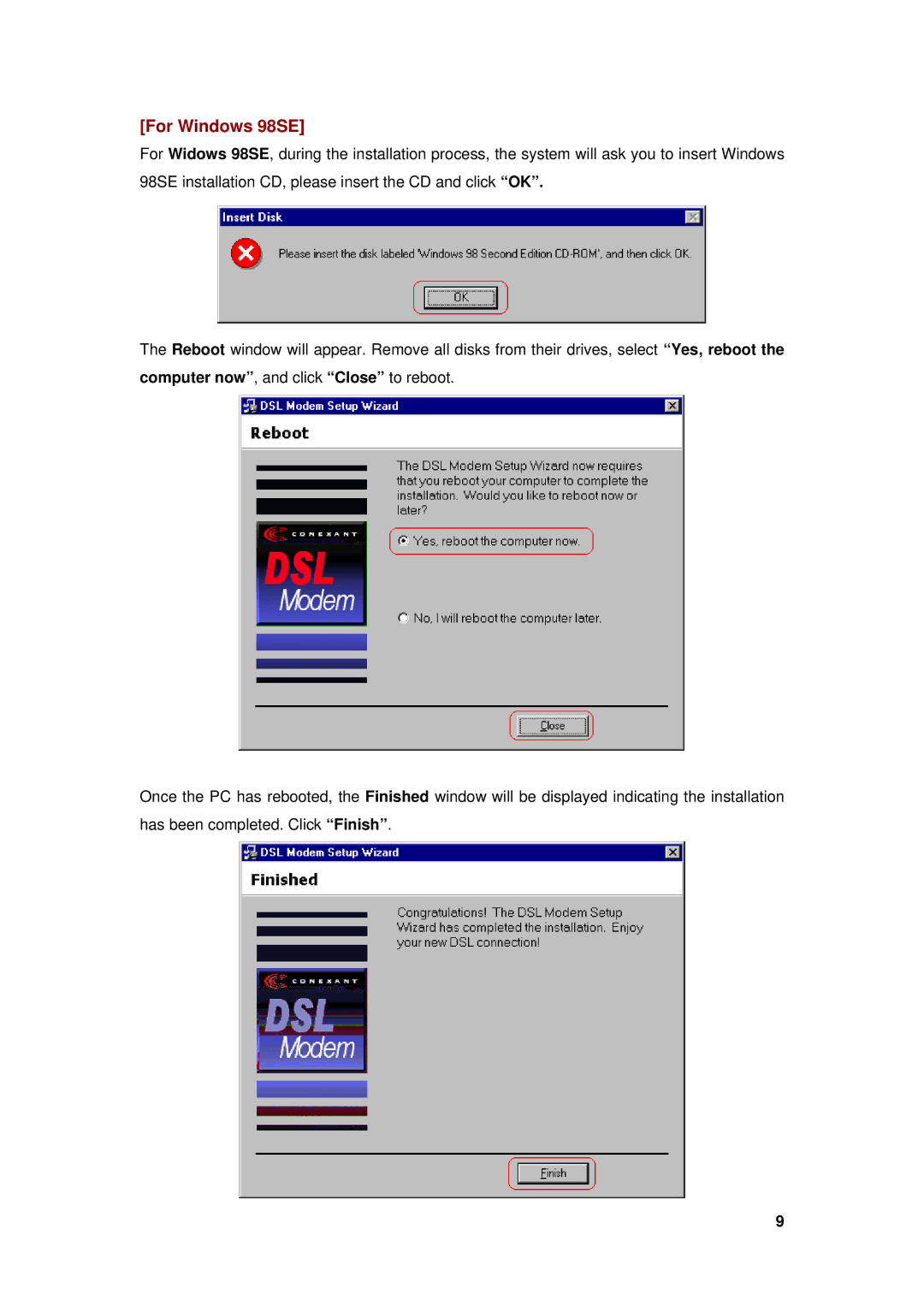 Edimax Technology AR-7025Um manual For Windows 98SE 