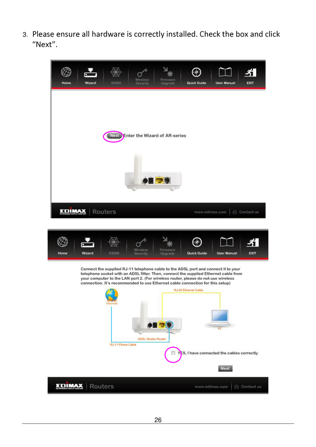 Edimax Technology AR-7182WNB manual 