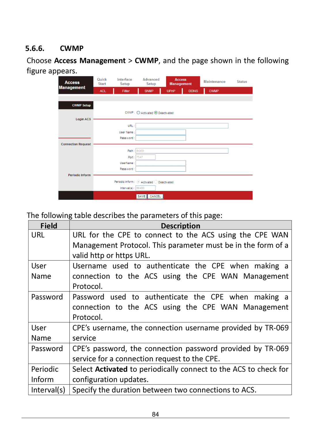 Edimax Technology AR-7182WNB manual Cwmp, Url 