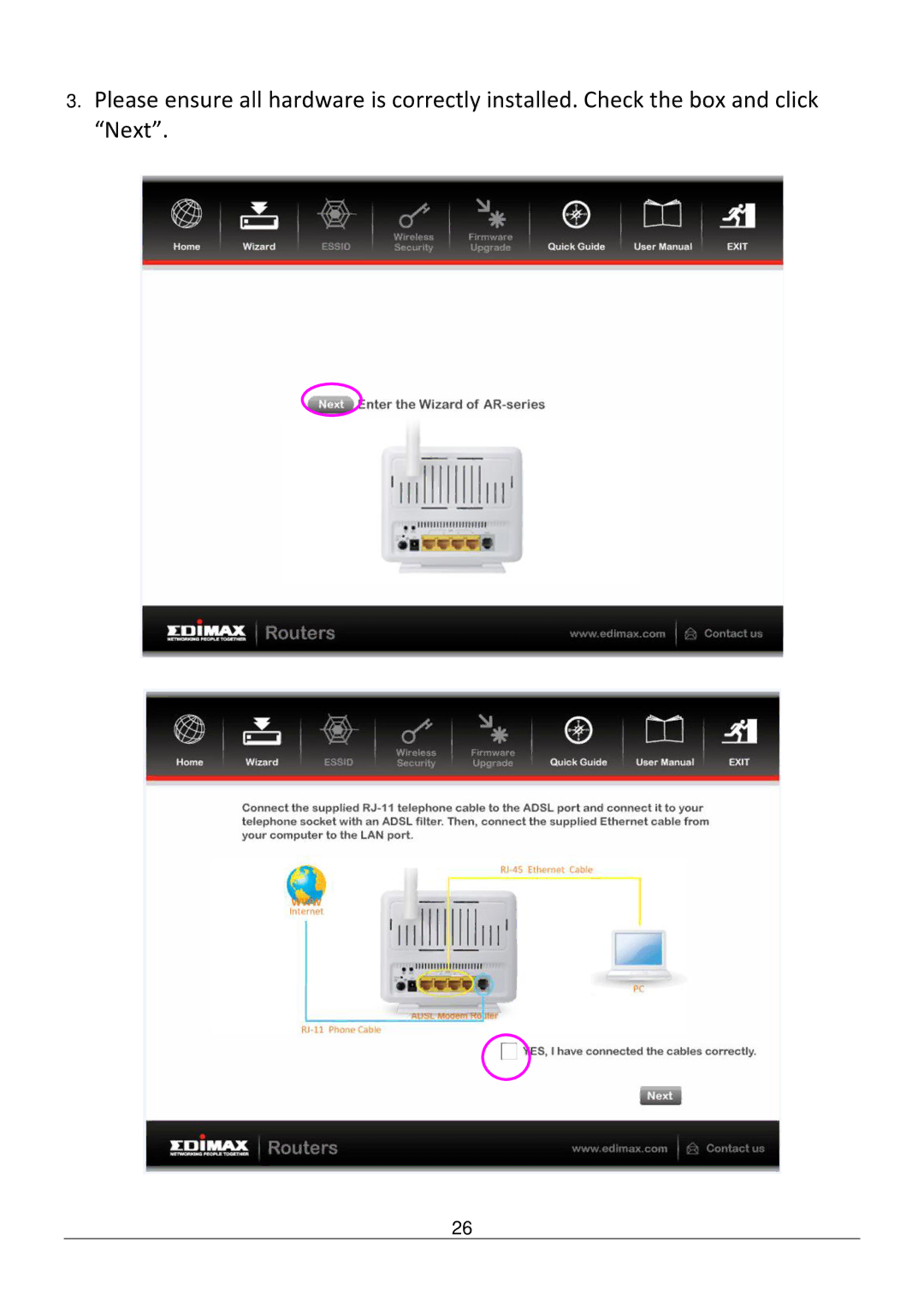 Edimax Technology AR-7186WNB manual 