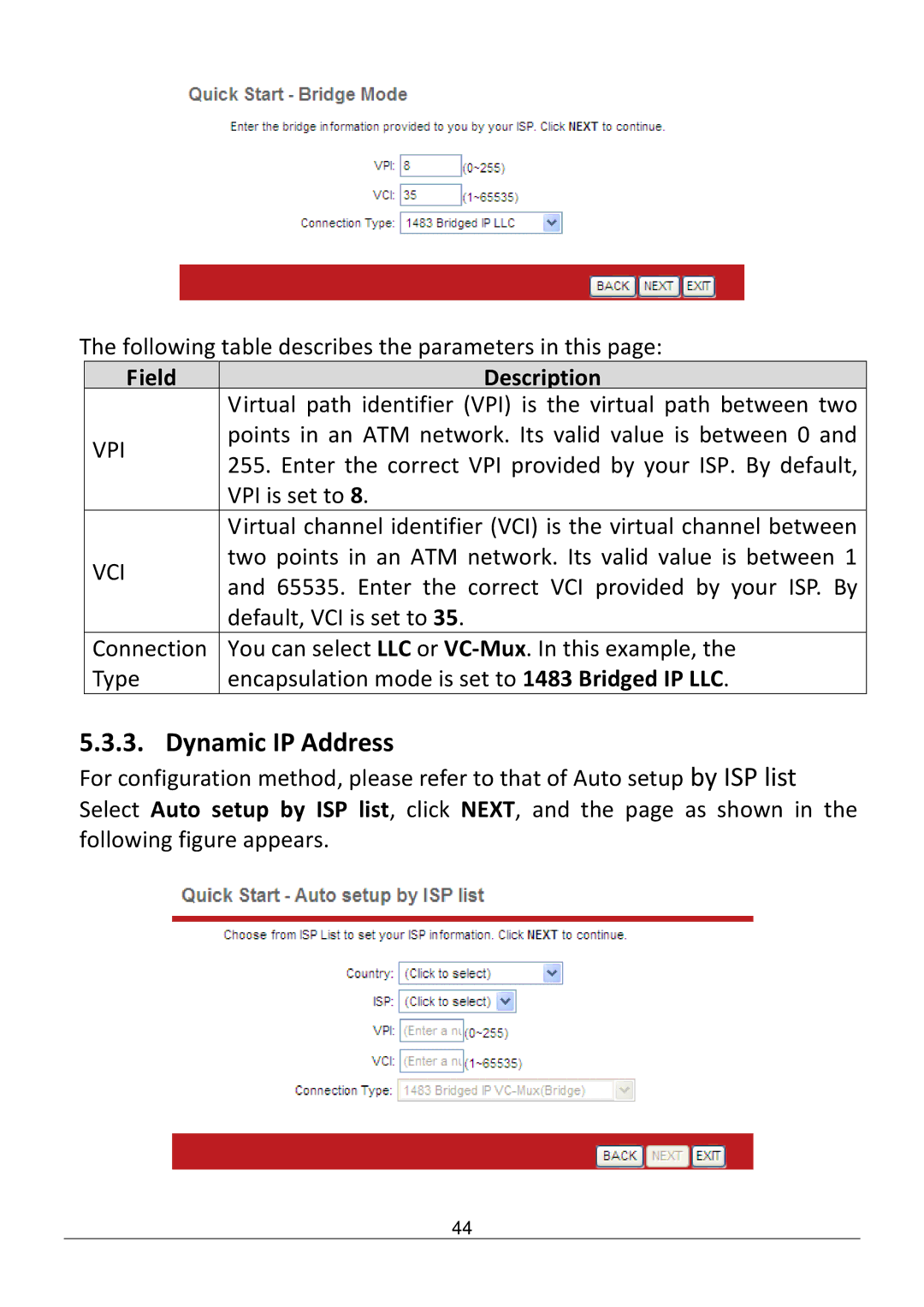 Edimax Technology AR-7186WNB manual Dynamic IP Address 