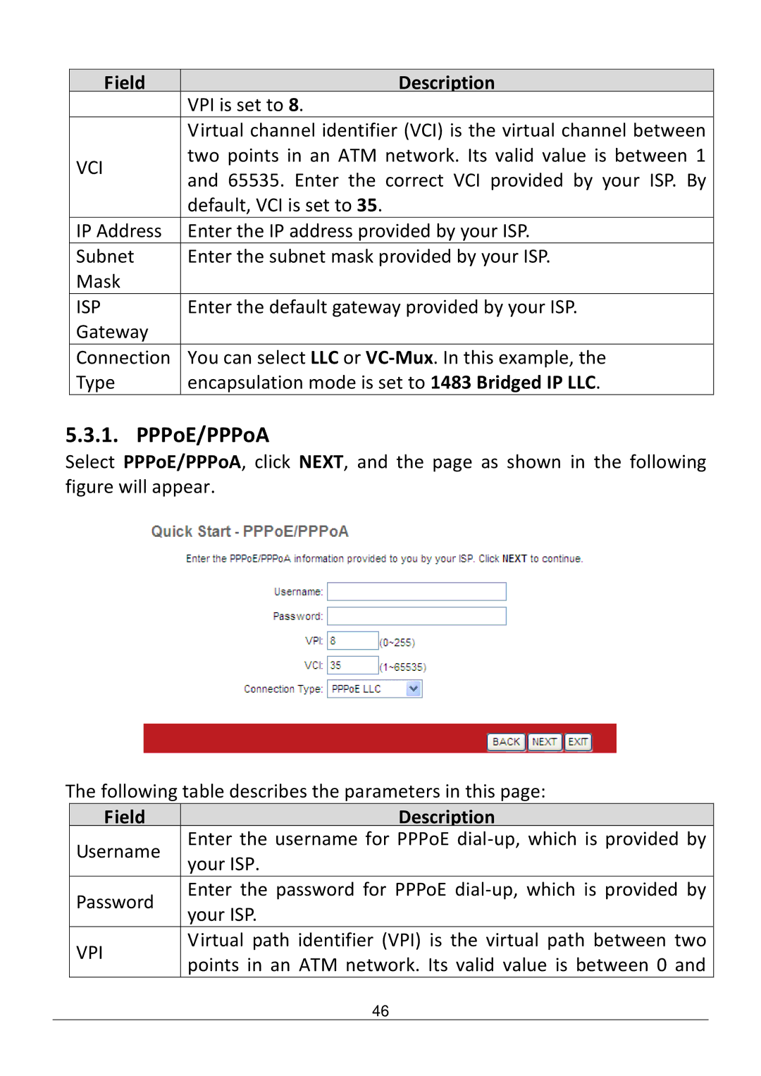 Edimax Technology AR-7186WNB manual PPPoE/PPPoA 