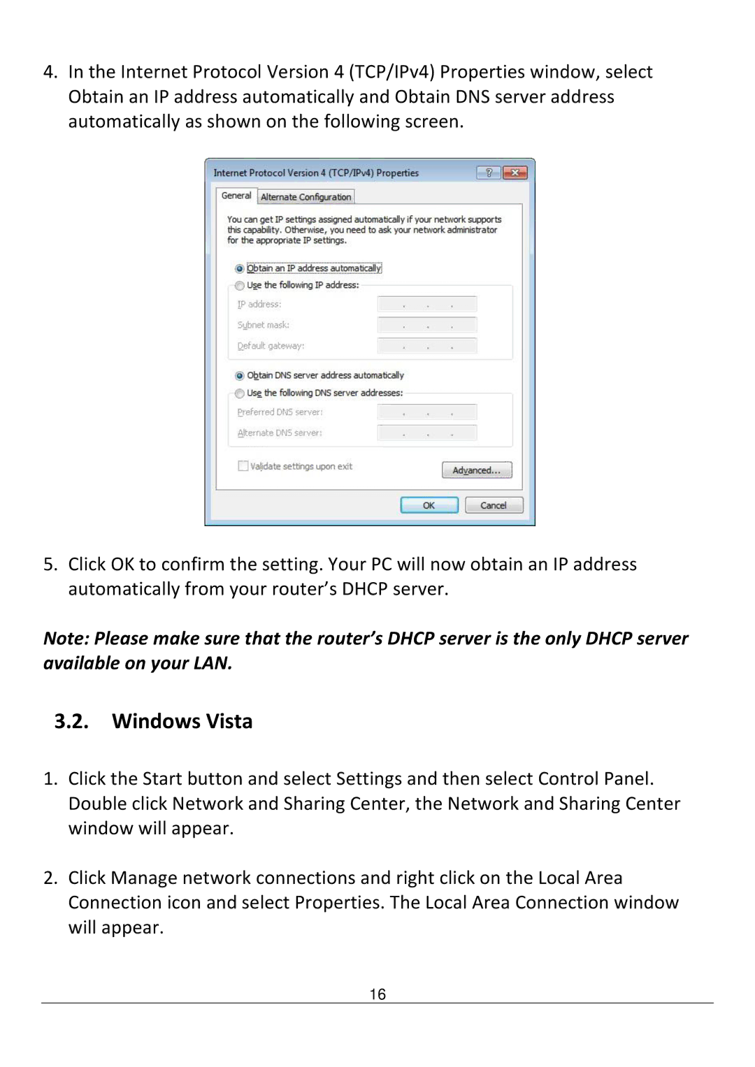 Edimax Technology AR-7211B V2 manual Windows Vista 