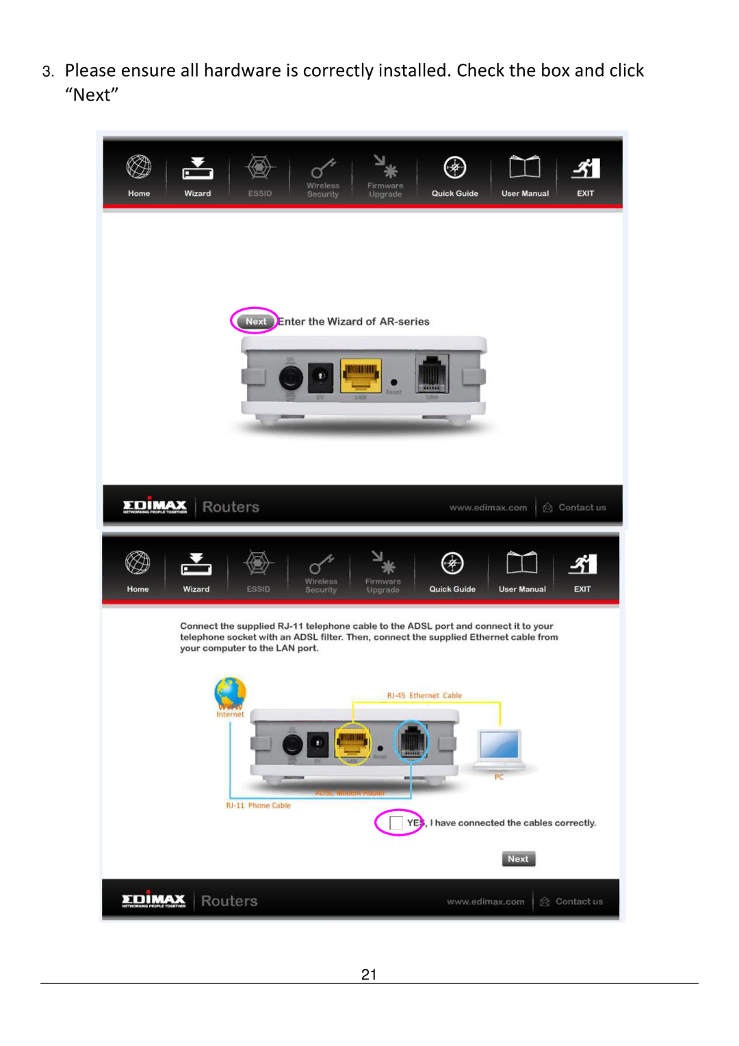 Edimax Technology AR-7211B V2 manual 