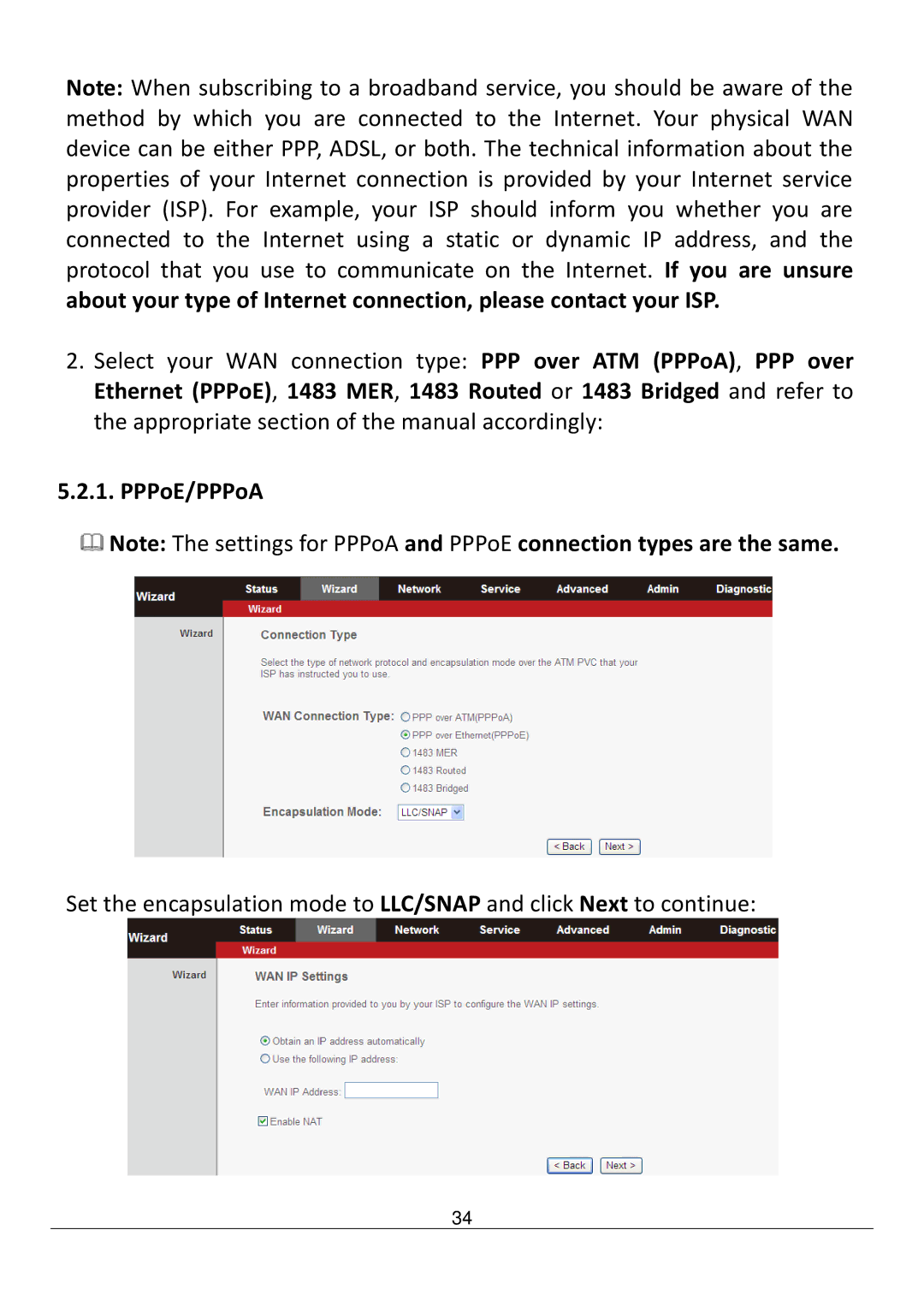 Edimax Technology AR-7211B V2 manual PPPoE/PPPoA 