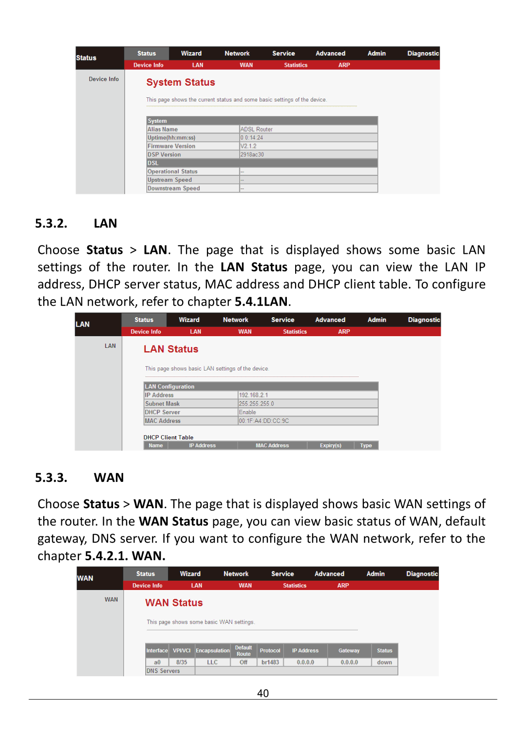 Edimax Technology AR-7211B V2 manual Lan, Wan 