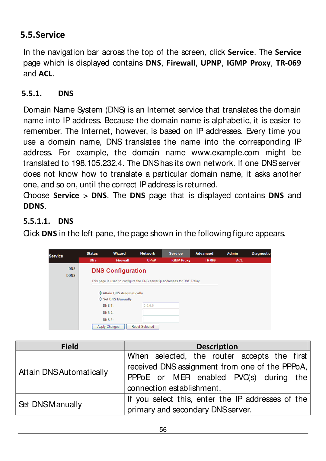 Edimax Technology AR-7211B V2 manual Service, Dns 