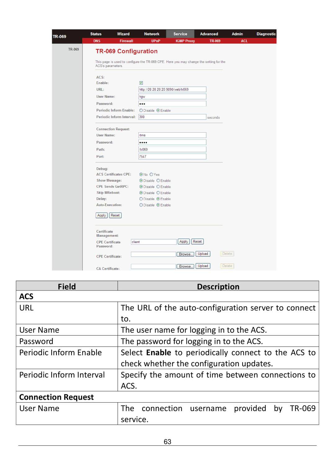 Edimax Technology AR-7211B V2 manual Url, Acs, Connection Request 