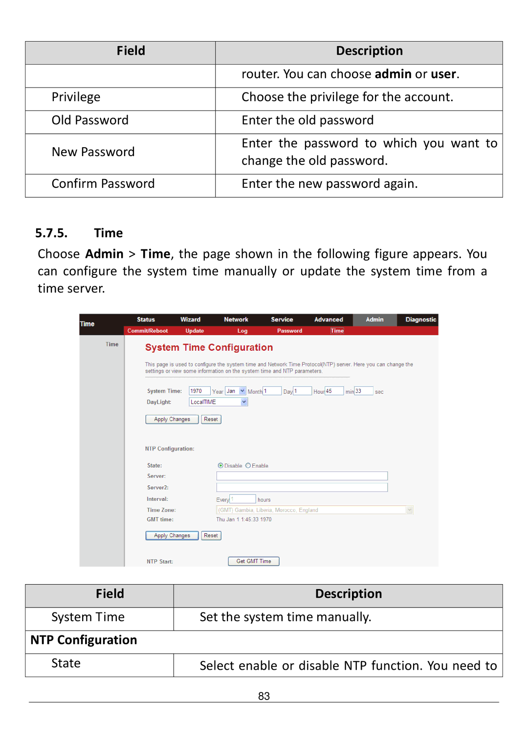 Edimax Technology AR-7211B V2 manual Time, NTP Configuration 