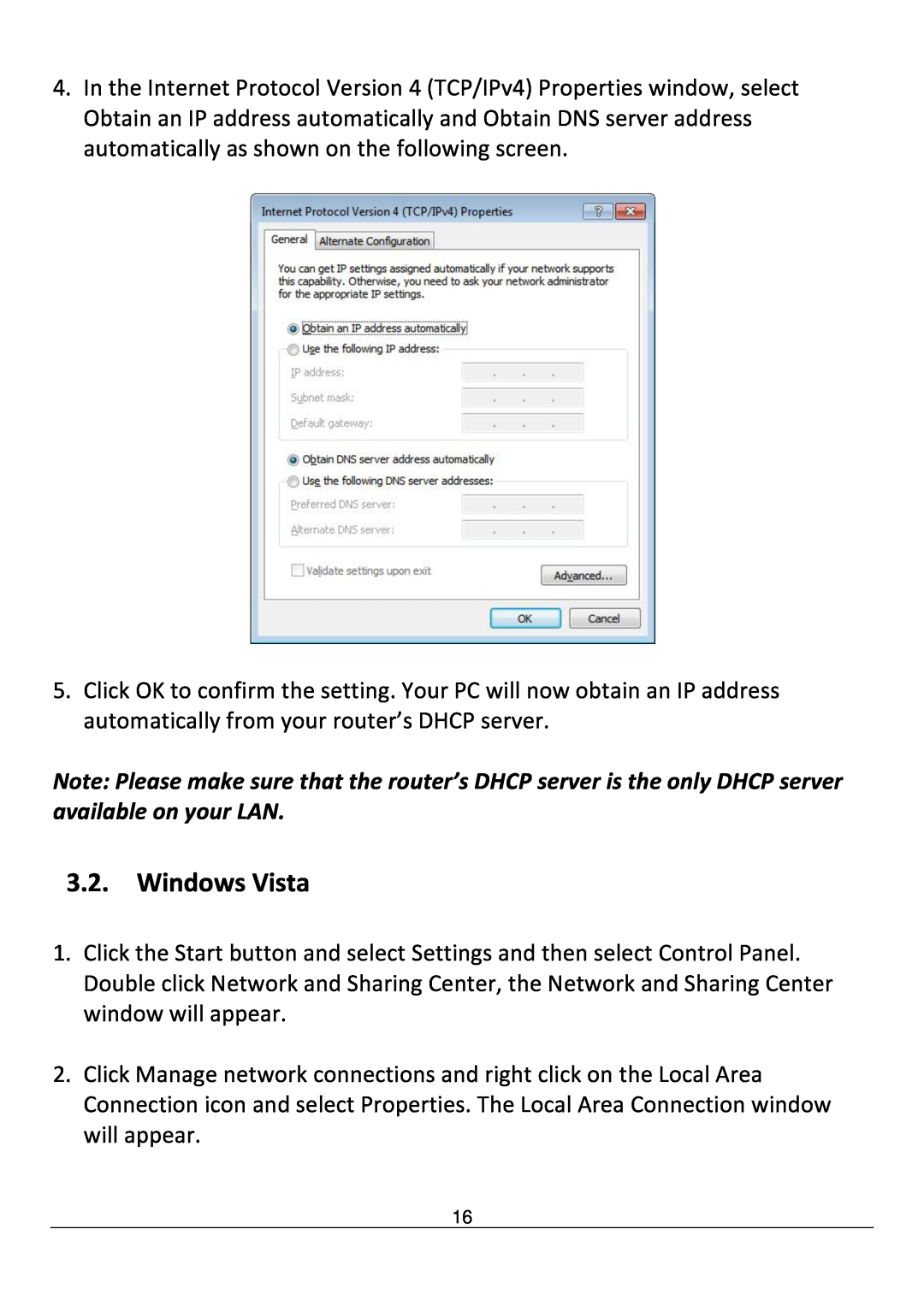 Edimax Technology AR-7211B V2 manual Windows Vista 