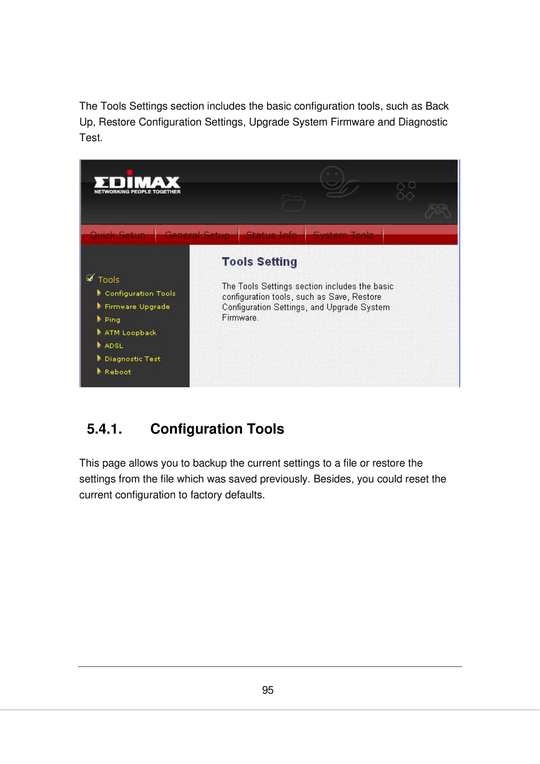 Edimax Technology AR-7266WNA, AR-7266WNB manual Configuration Tools 