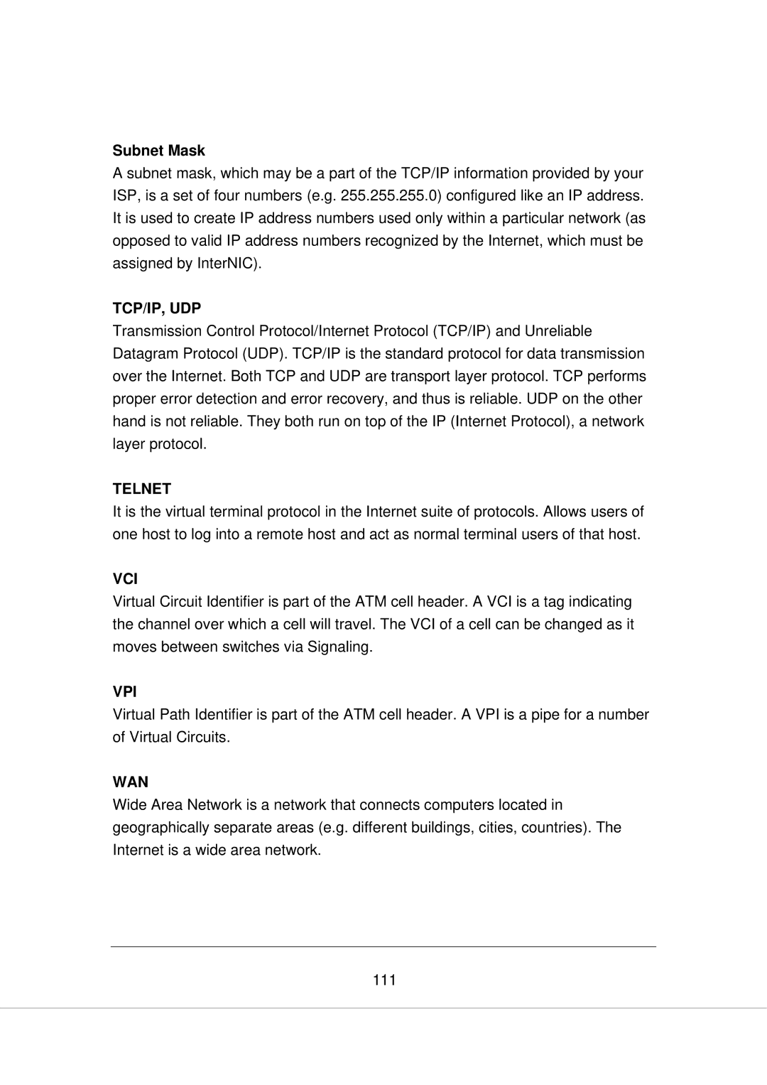 Edimax Technology AR-7266WNA, AR-7266WNB manual Subnet Mask, Tcp/Ip, Udp 