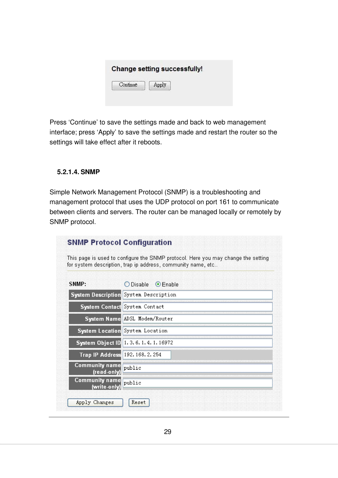 Edimax Technology AR-7266WNA, AR-7266WNB manual Snmp 