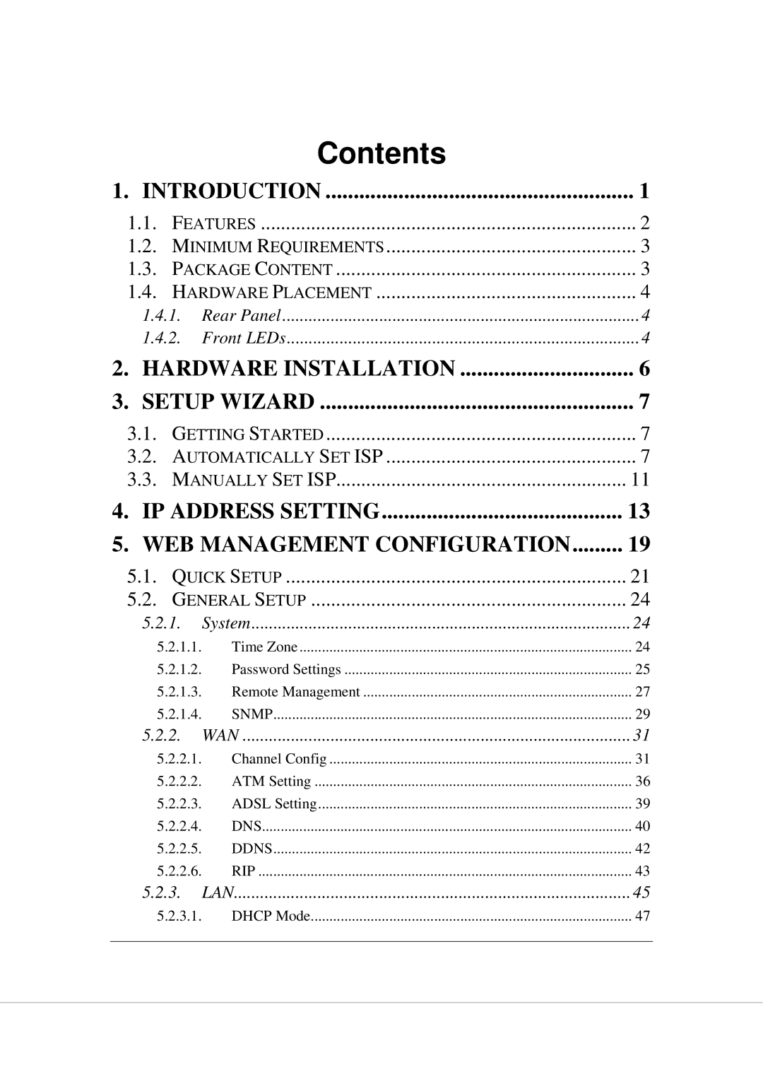 Edimax Technology AR-7266WNB, AR-7266WNA manual Contents 