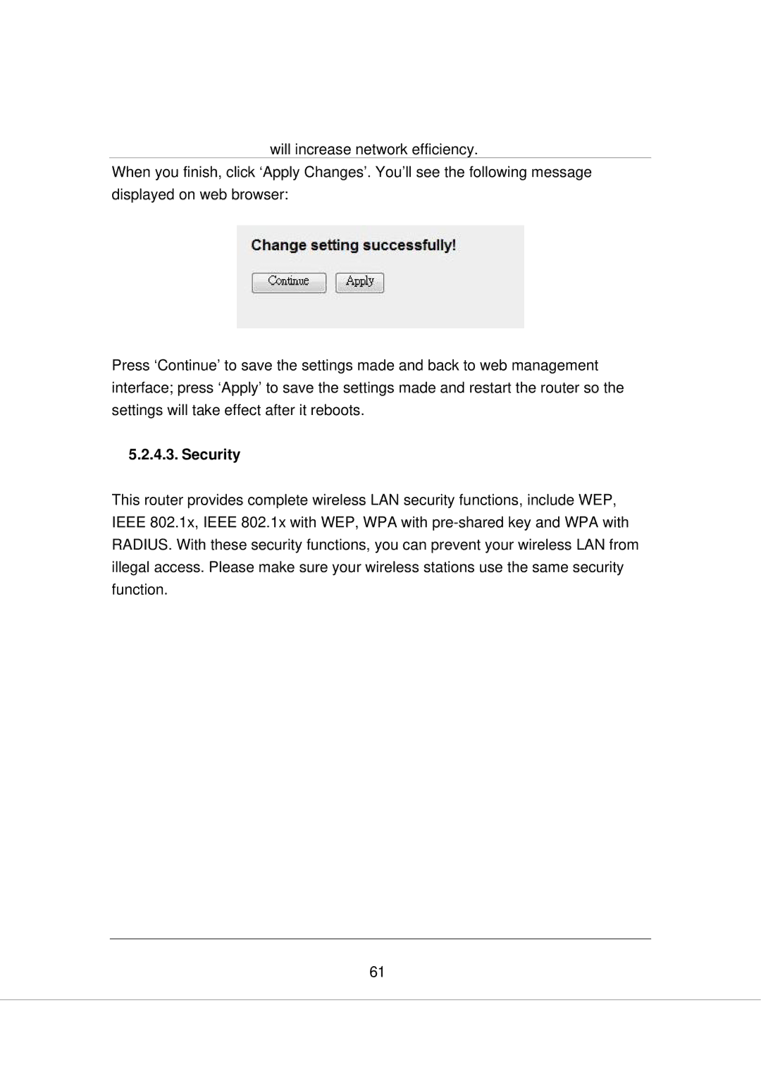 Edimax Technology AR-7266WNA, AR-7266WNB manual Security 