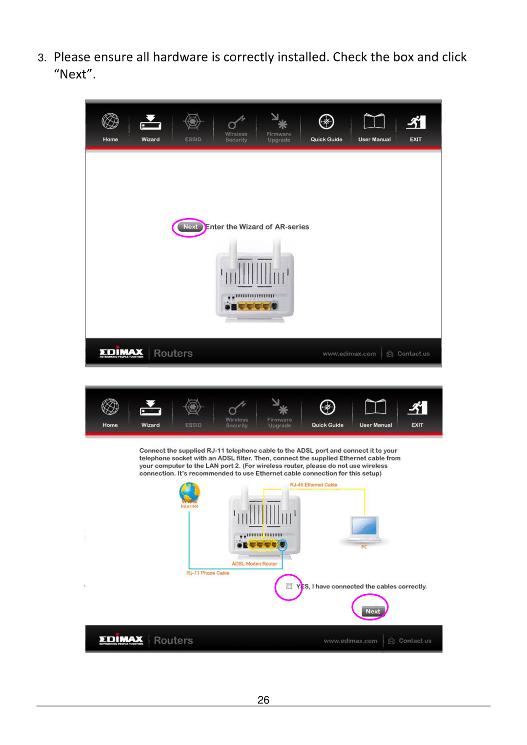 Edimax Technology AR-7286WNB user manual 