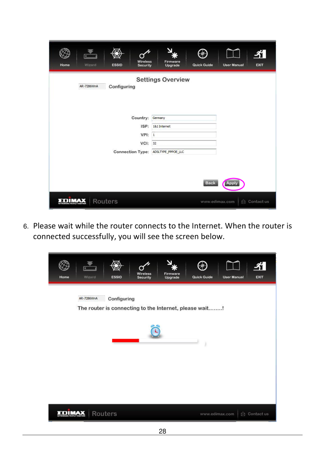 Edimax Technology AR-7286WNB user manual 