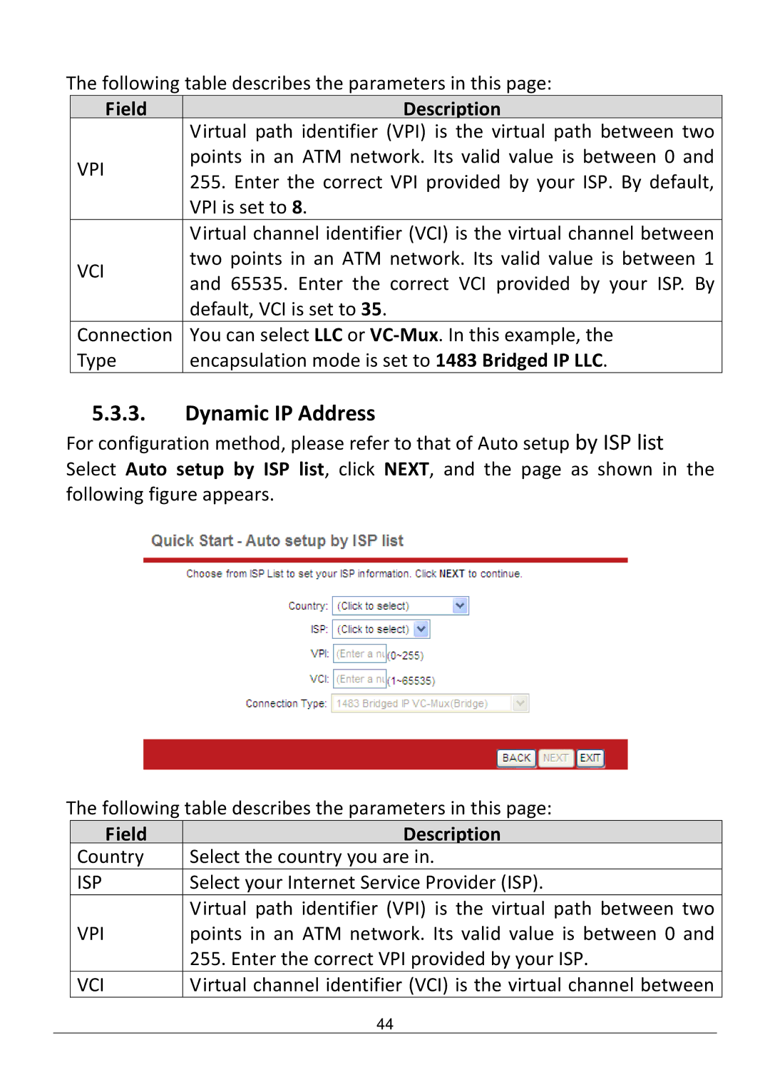 Edimax Technology AR-7286WNB user manual Dynamic IP Address 