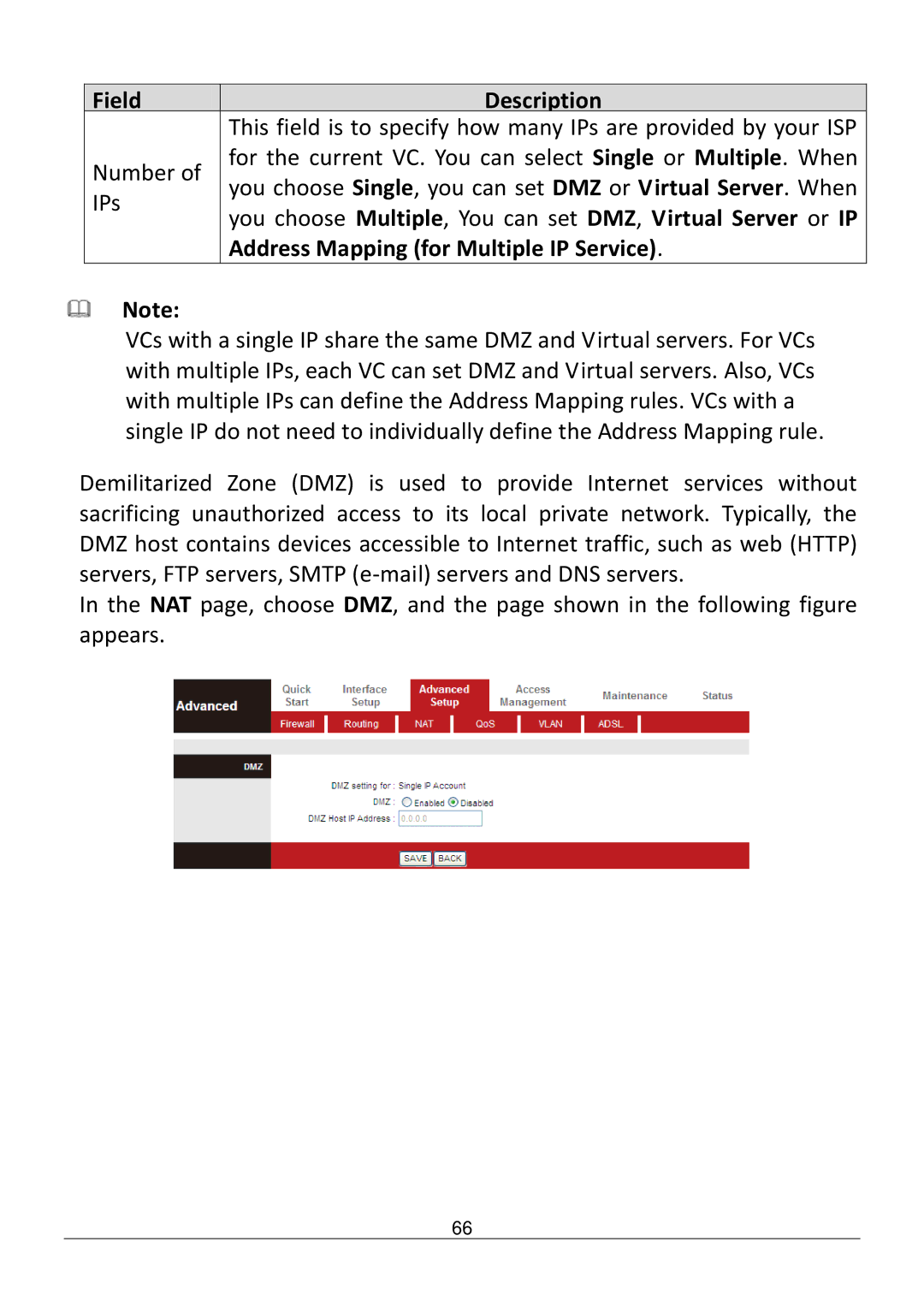 Edimax Technology AR-7286WNB user manual Address Mapping for Multiple IP Service 