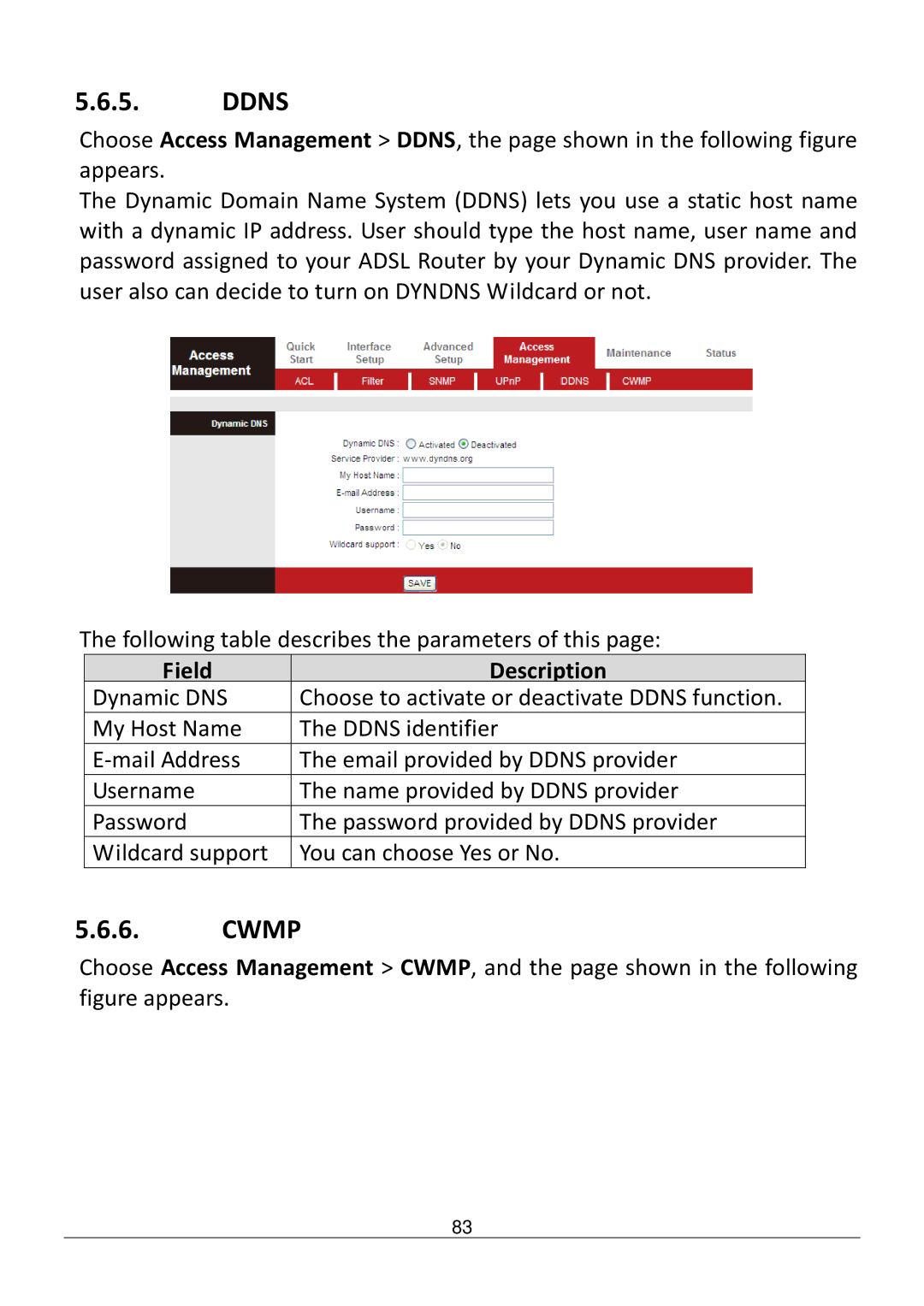 Edimax Technology AR-7286WNB user manual Ddns, Cwmp 