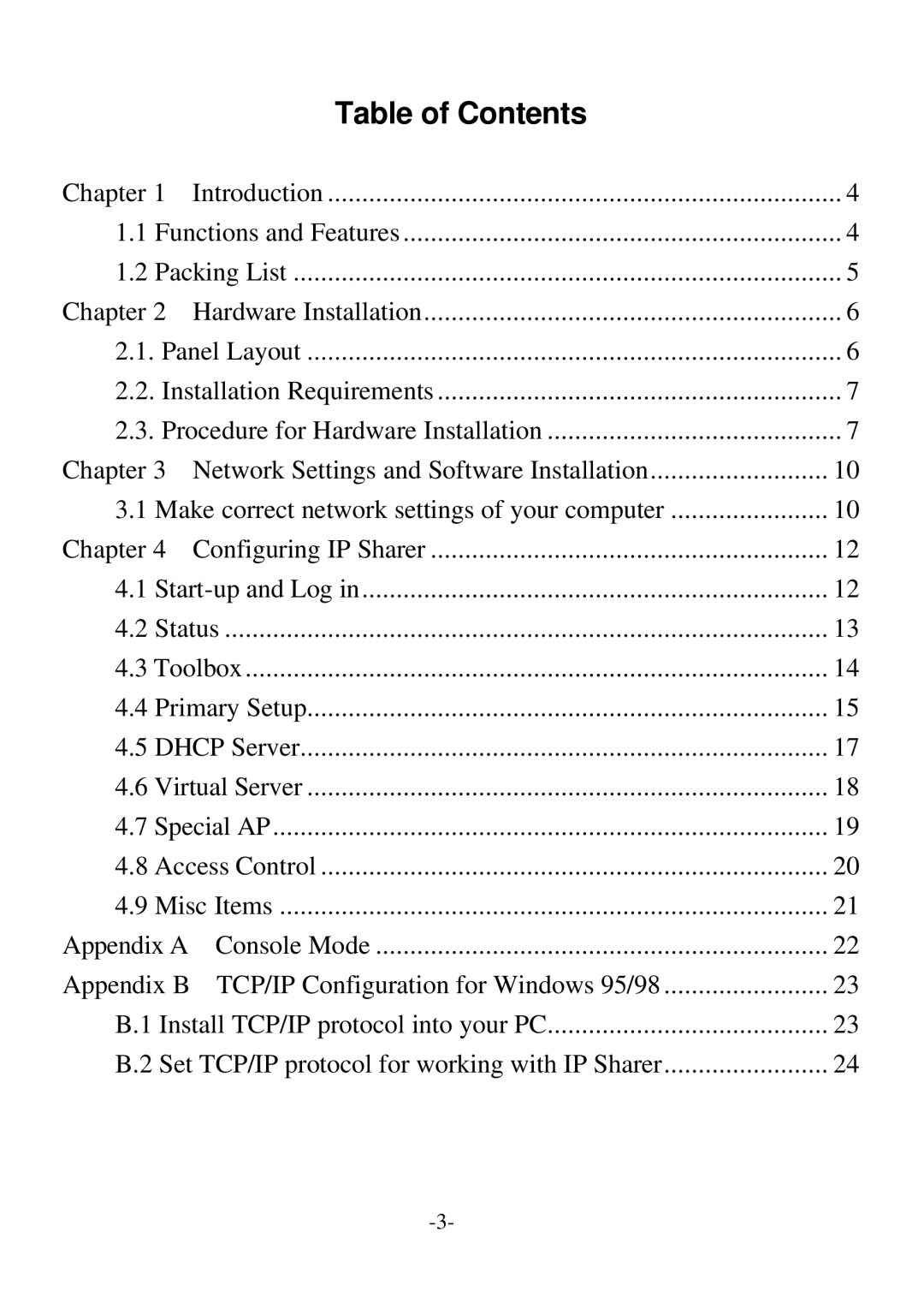 Edimax Technology BR-6004 user manual Table of Contents 